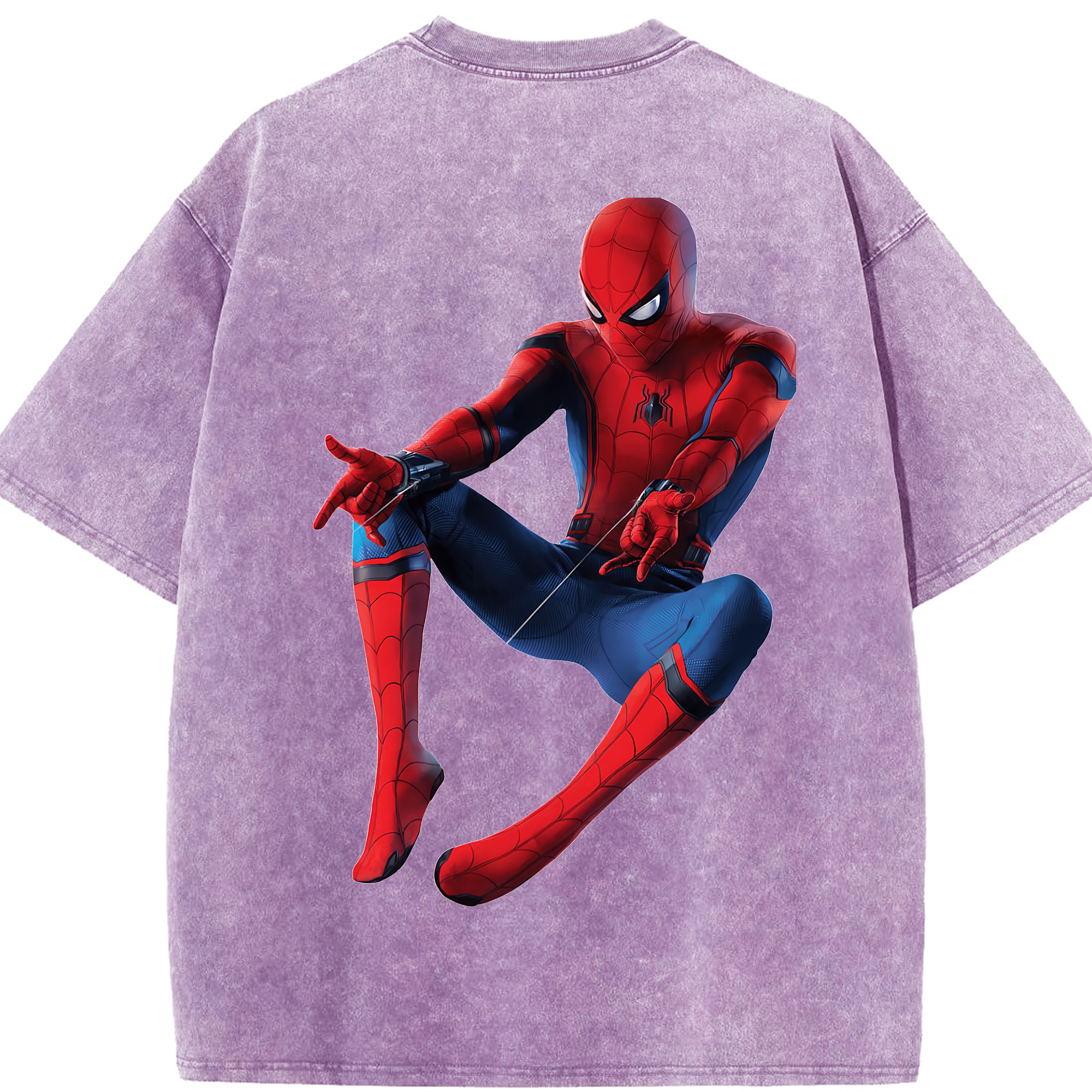 （画像用） Spider Man スパイダーマン 綿100% ヴィンテージ風 半袖Tシャツ（背面プリント）