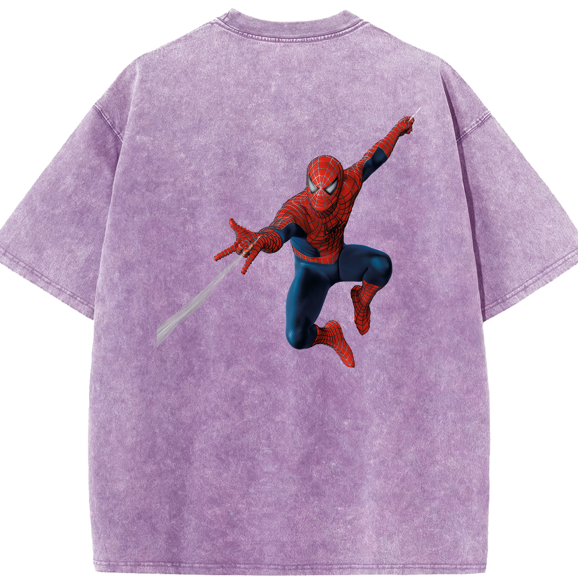 （画像用） Spider Man スパイダーマン 綿100% ヴィンテージ風 半袖Tシャツ（背面プリント）