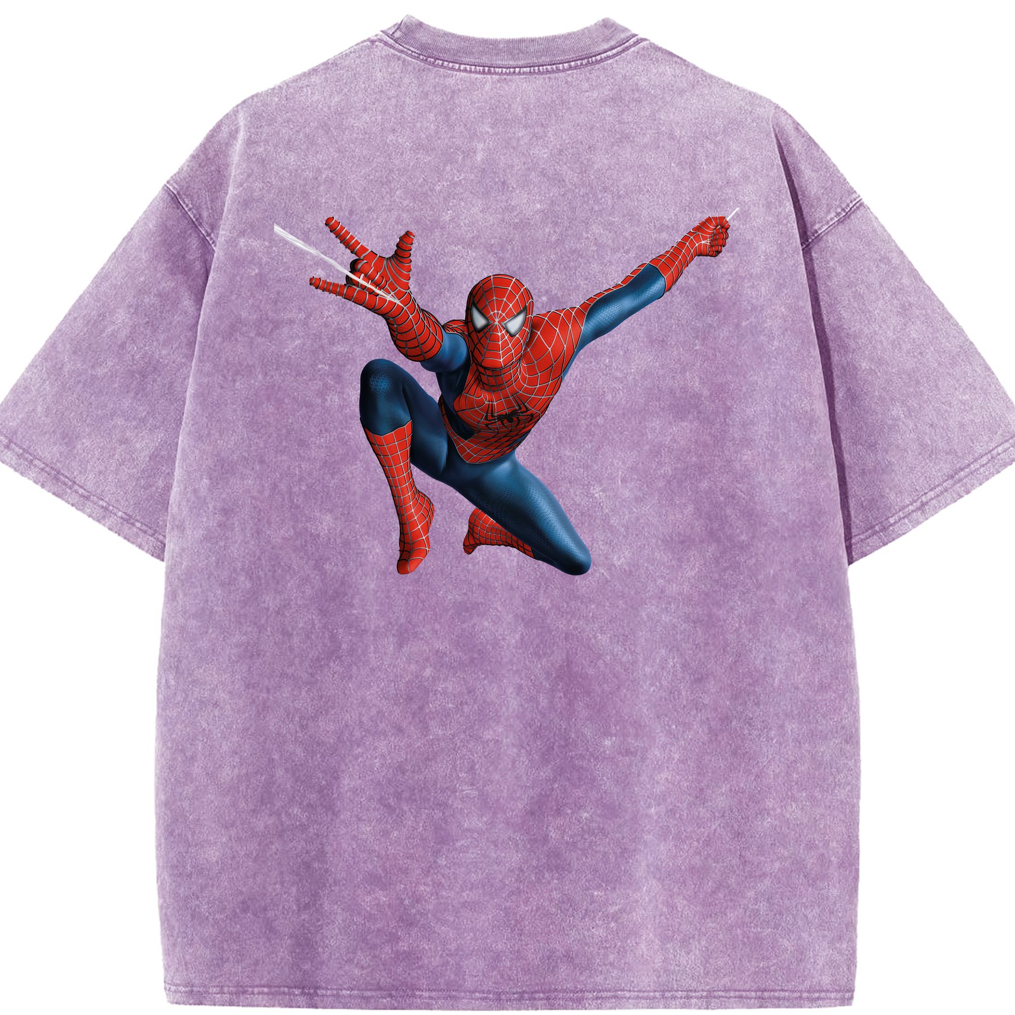 （画像用） Spider Man スパイダーマン 綿100% ヴィンテージ風 半袖Tシャツ（背面プリント）