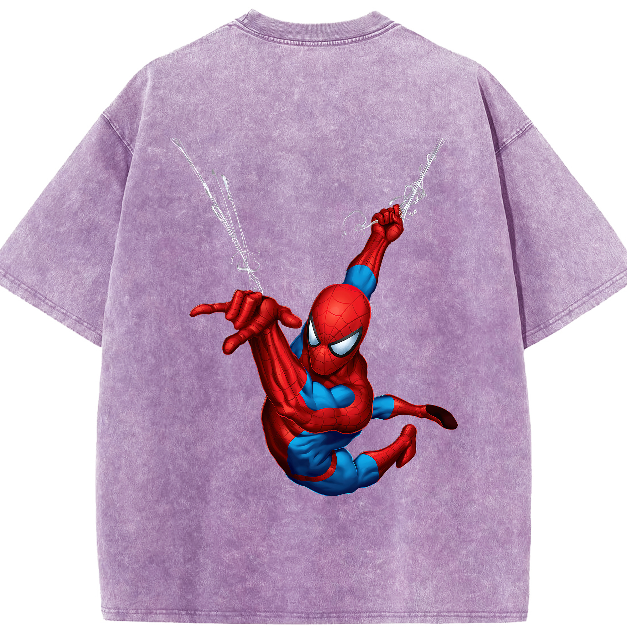 （画像用） Spider Man スパイダーマン 綿100% ヴィンテージ風 半袖Tシャツ（背面プリント）