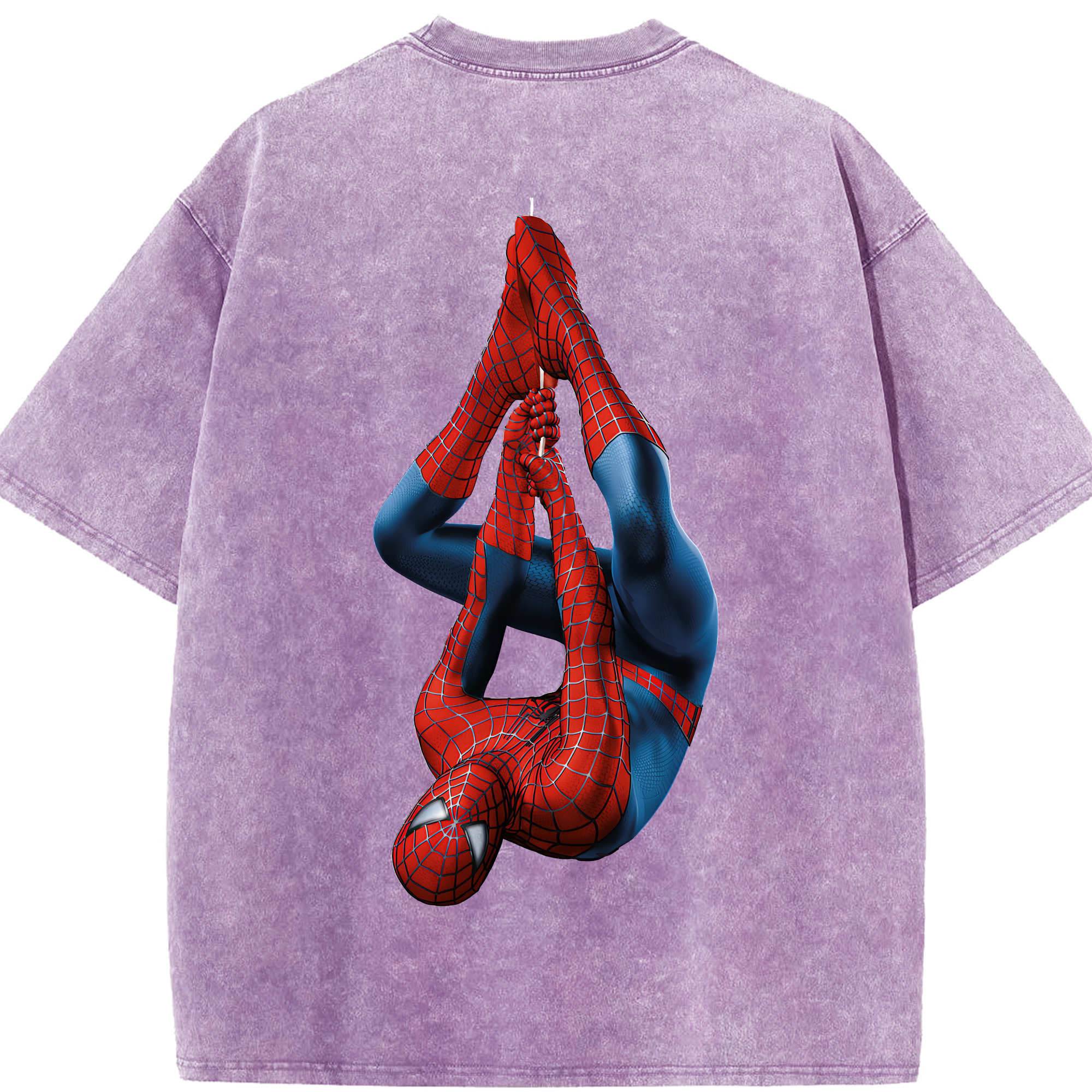 （画像用） Spider Man スパイダーマン 綿100% ヴィンテージ風 半袖Tシャツ（背面プリント）