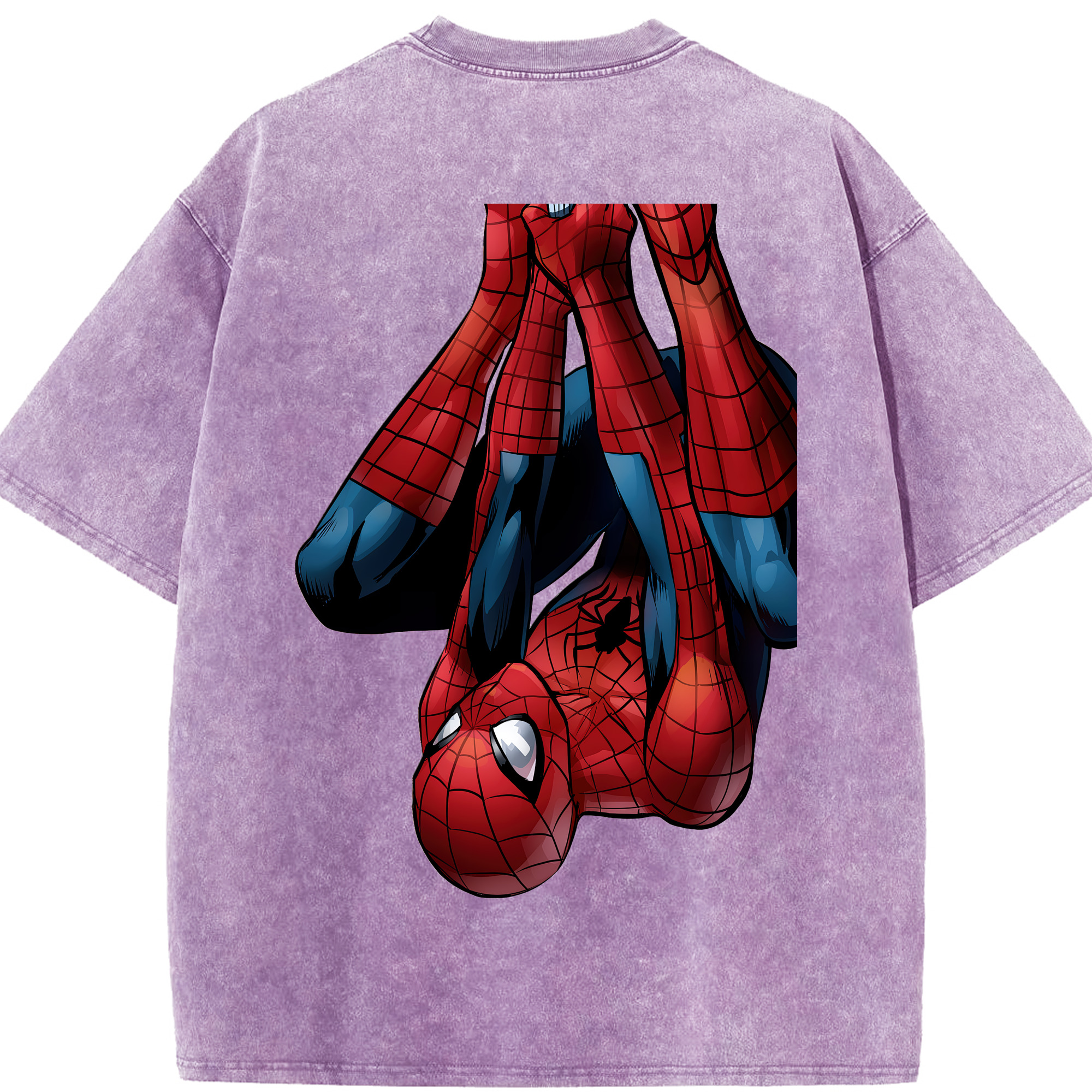 （画像用） Spider Man スパイダーマン 綿100% ヴィンテージ風 半袖Tシャツ（背面プリント）