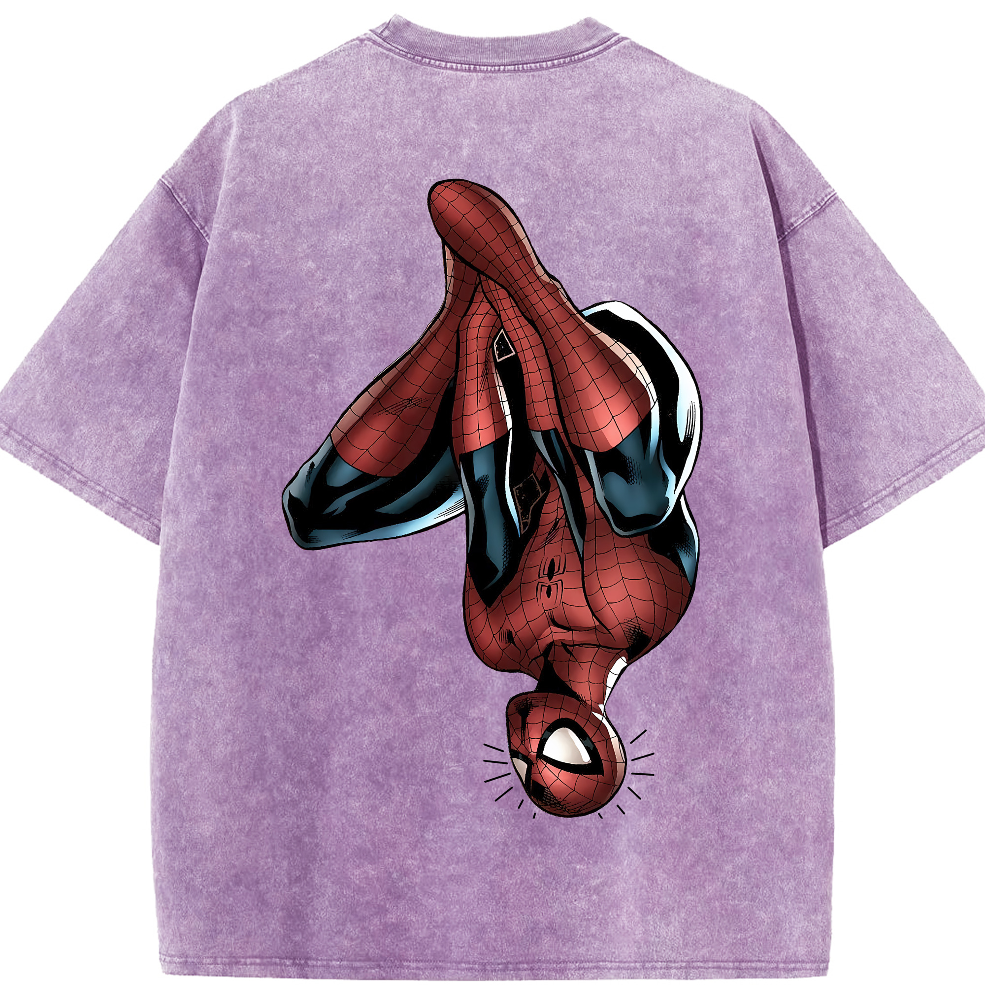 （画像用） Spider Man スパイダーマン 綿100% ヴィンテージ風 半袖Tシャツ（背面プリント）