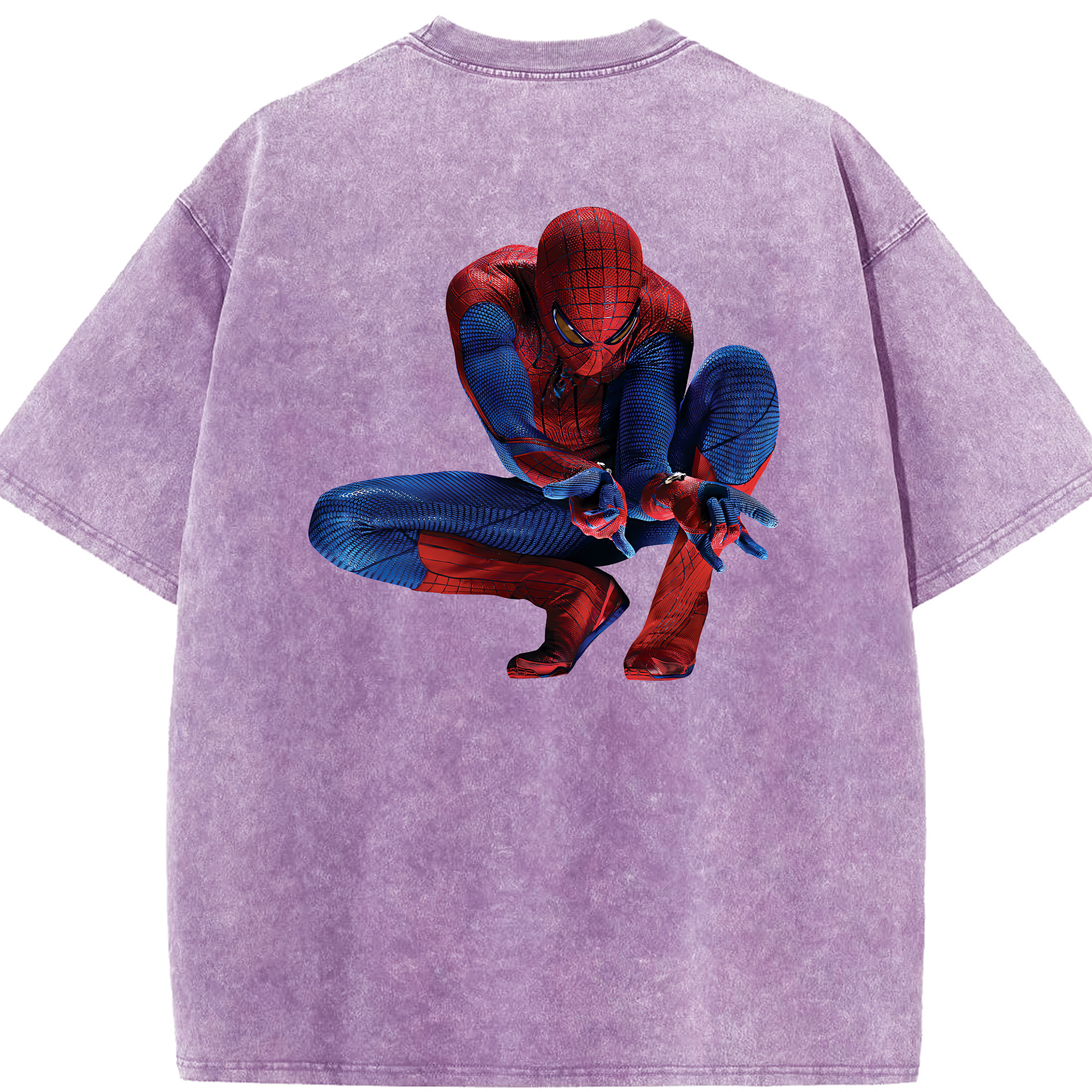 （画像用） Spider Man スパイダーマン 綿100% ヴィンテージ風 半袖Tシャツ（背面プリント）