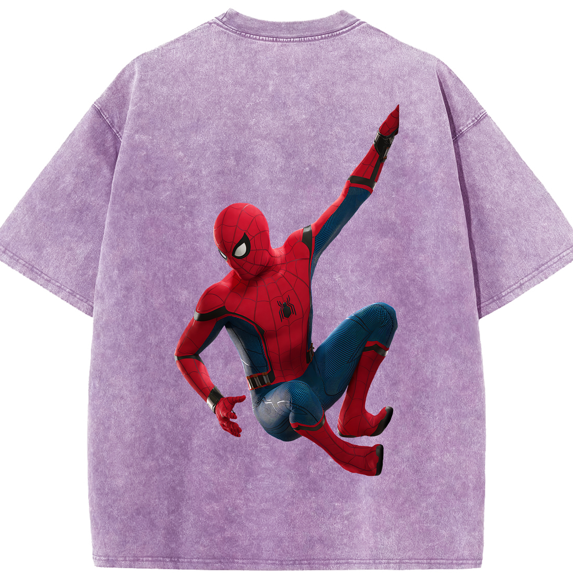 （画像用） Spider Man スパイダーマン 綿100% ヴィンテージ風 半袖Tシャツ（背面プリント）