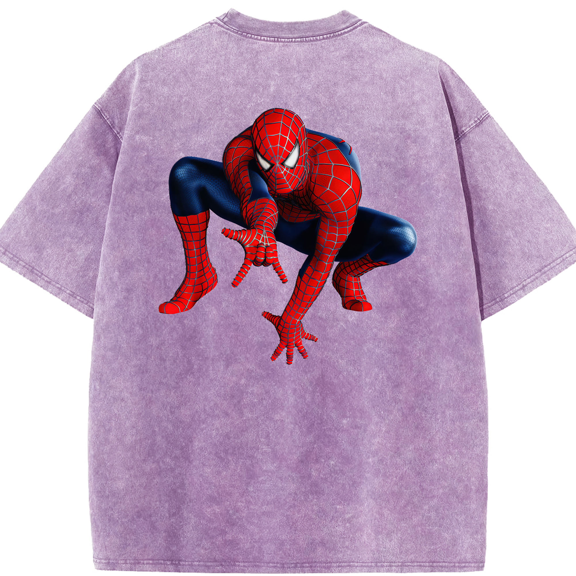 （画像用） Spider Man スパイダーマン 綿100% ヴィンテージ風 半袖Tシャツ（背面プリント）