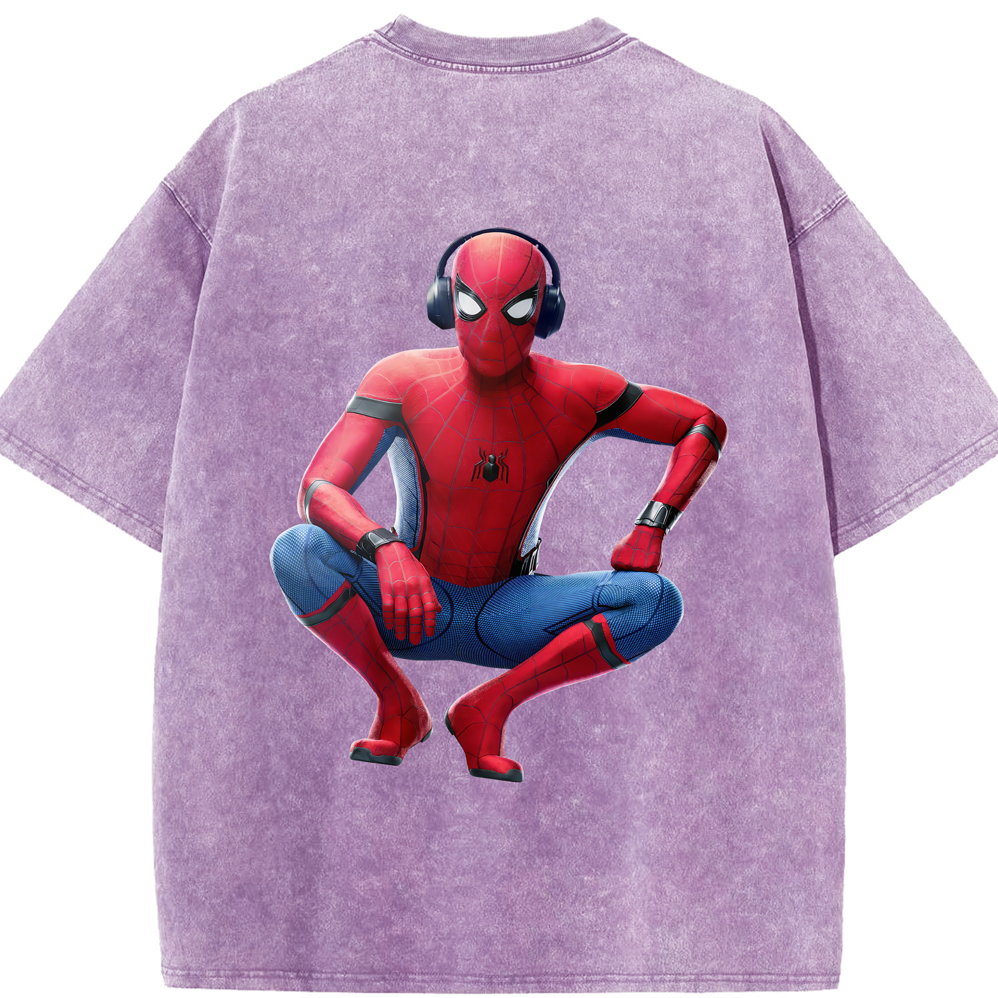 （画像用） Spider Man スパイダーマン 綿100% ヴィンテージ風 半袖Tシャツ（背面プリント）