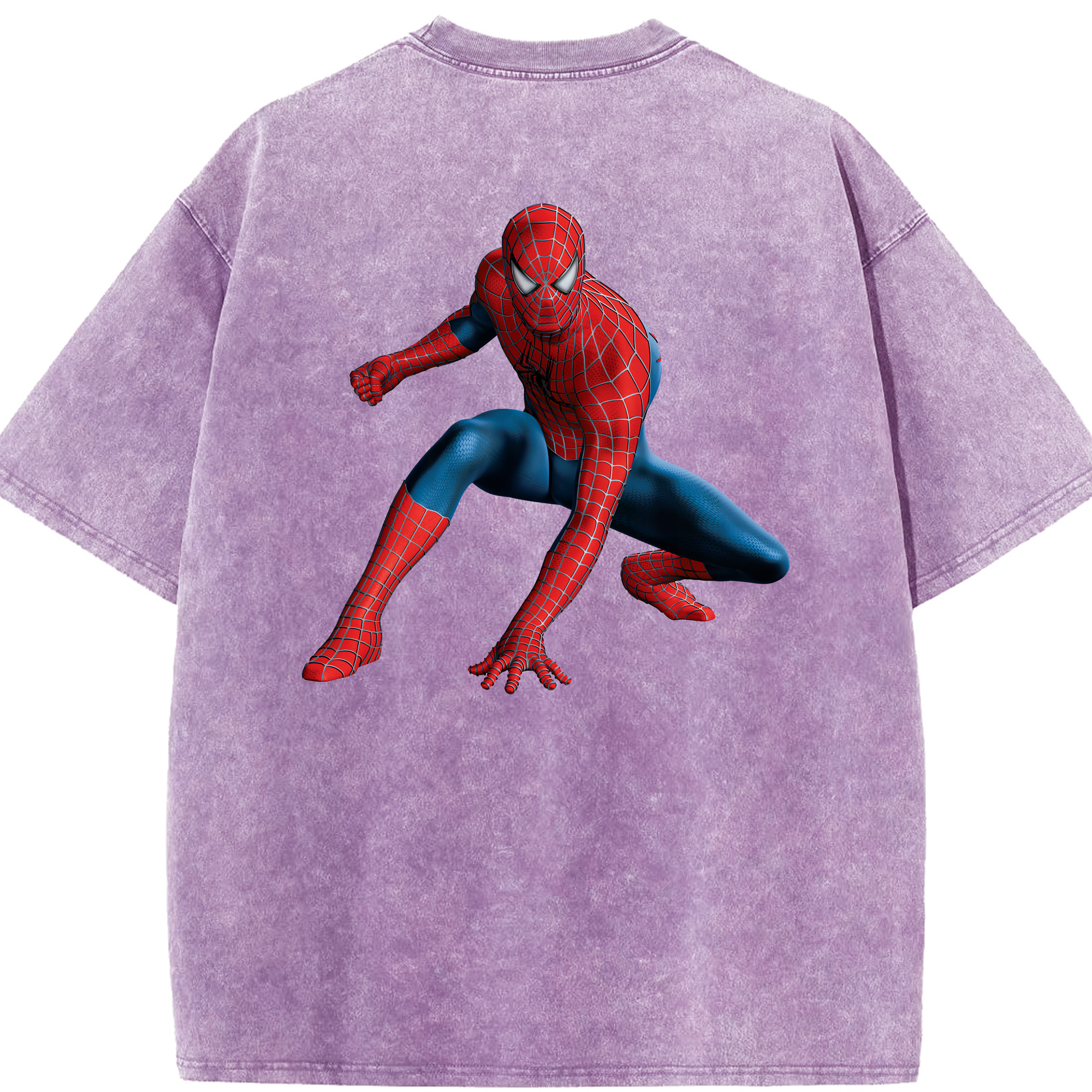 （画像用） Spider Man スパイダーマン 綿100% ヴィンテージ風 半袖Tシャツ（背面プリント）