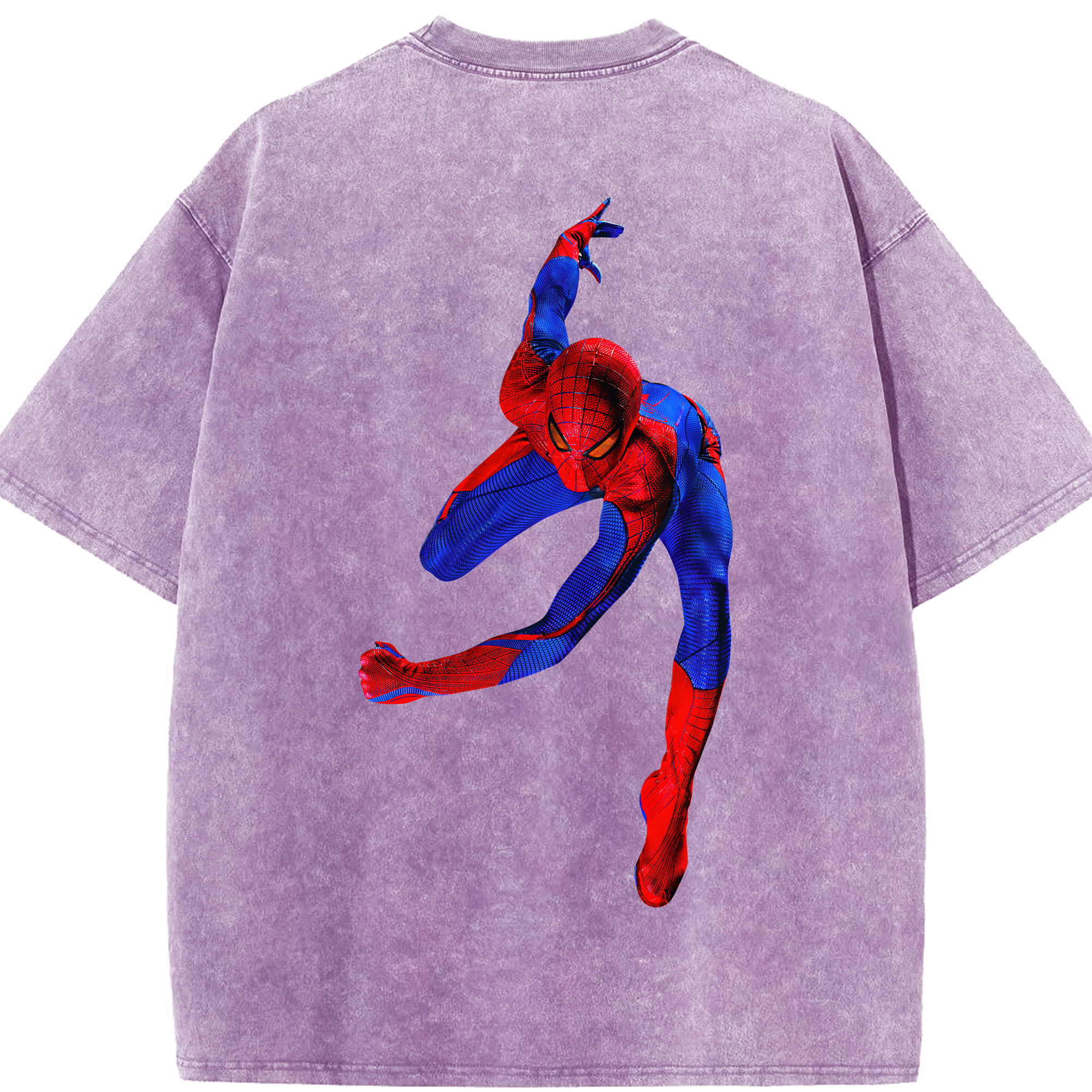 （画像用） Spider Man スパイダーマン 綿100% ヴィンテージ風 半袖Tシャツ（背面プリント）