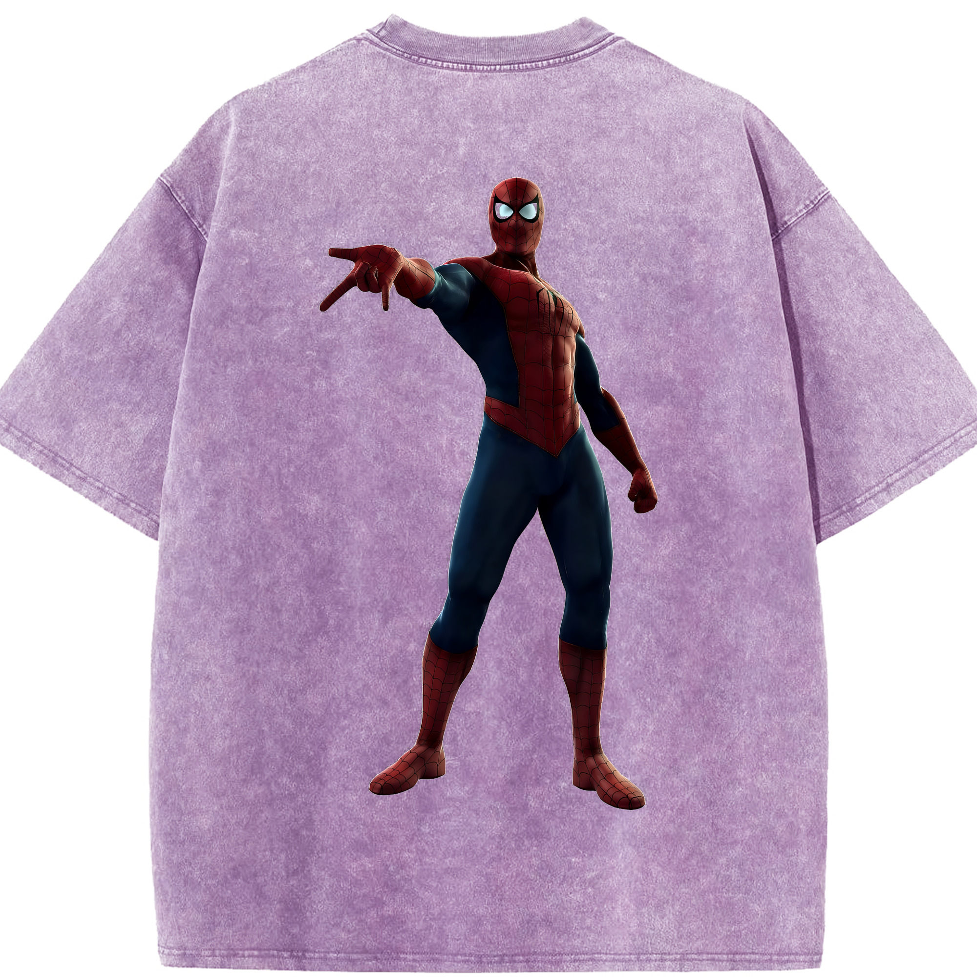 （画像用） Spider Man スパイダーマン 綿100% ヴィンテージ風 半袖Tシャツ（背面プリント）