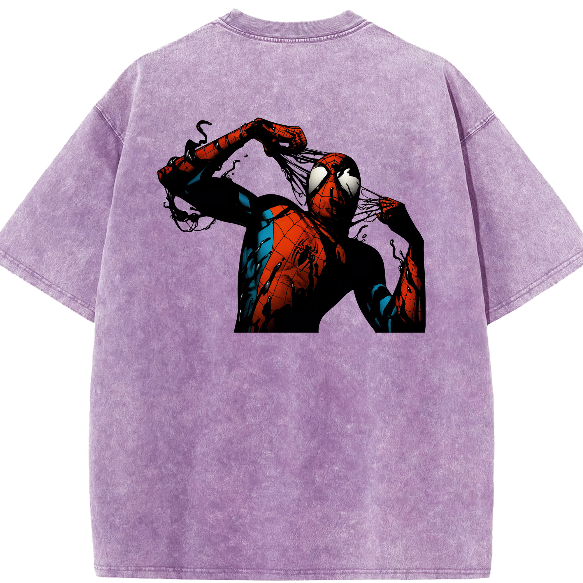 （画像用） Spider Man スパイダーマン 綿100% ヴィンテージ風 半袖Tシャツ（背面プリント）