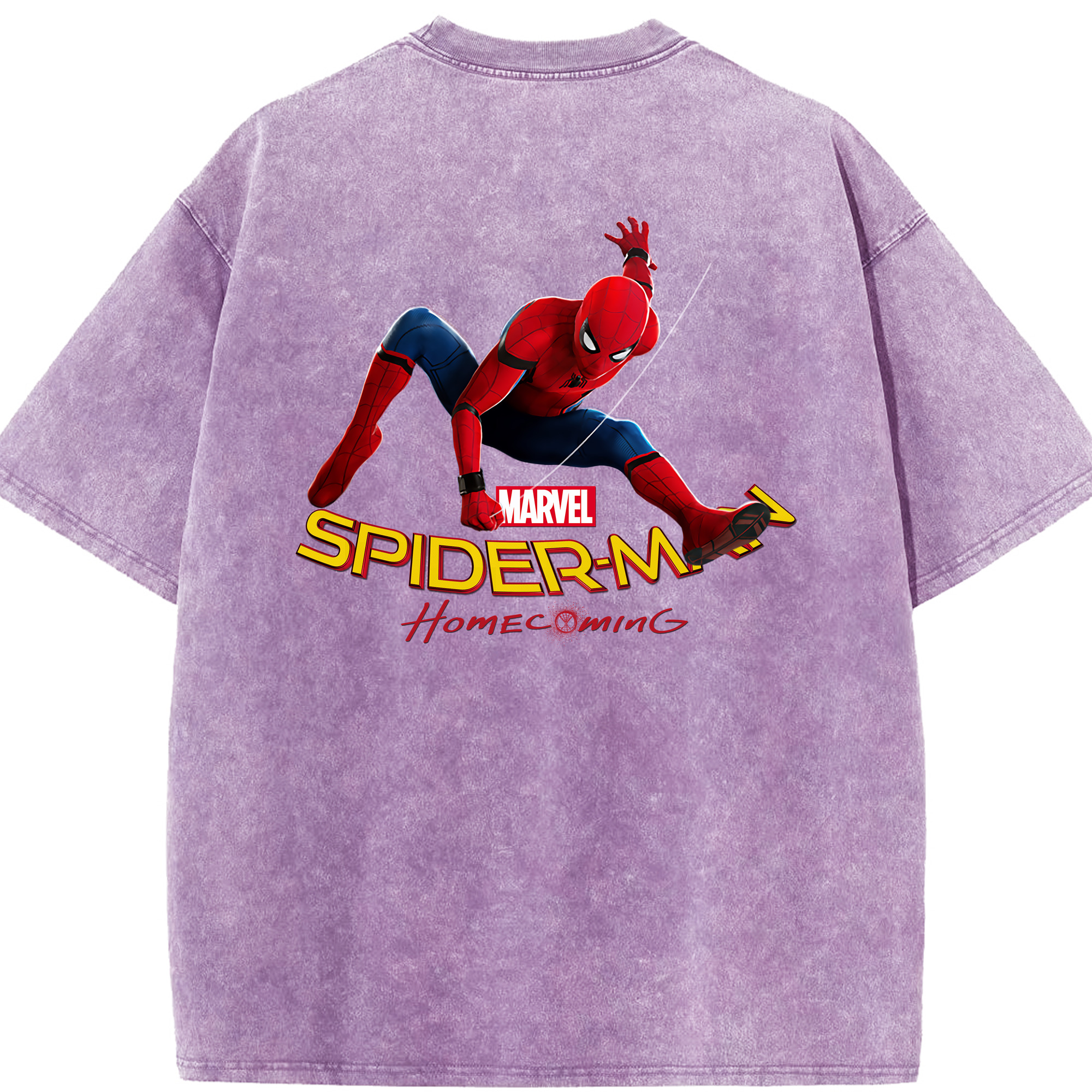 （画像用） Spider Man スパイダーマン 綿100% ヴィンテージ風 半袖Tシャツ（背面プリント）