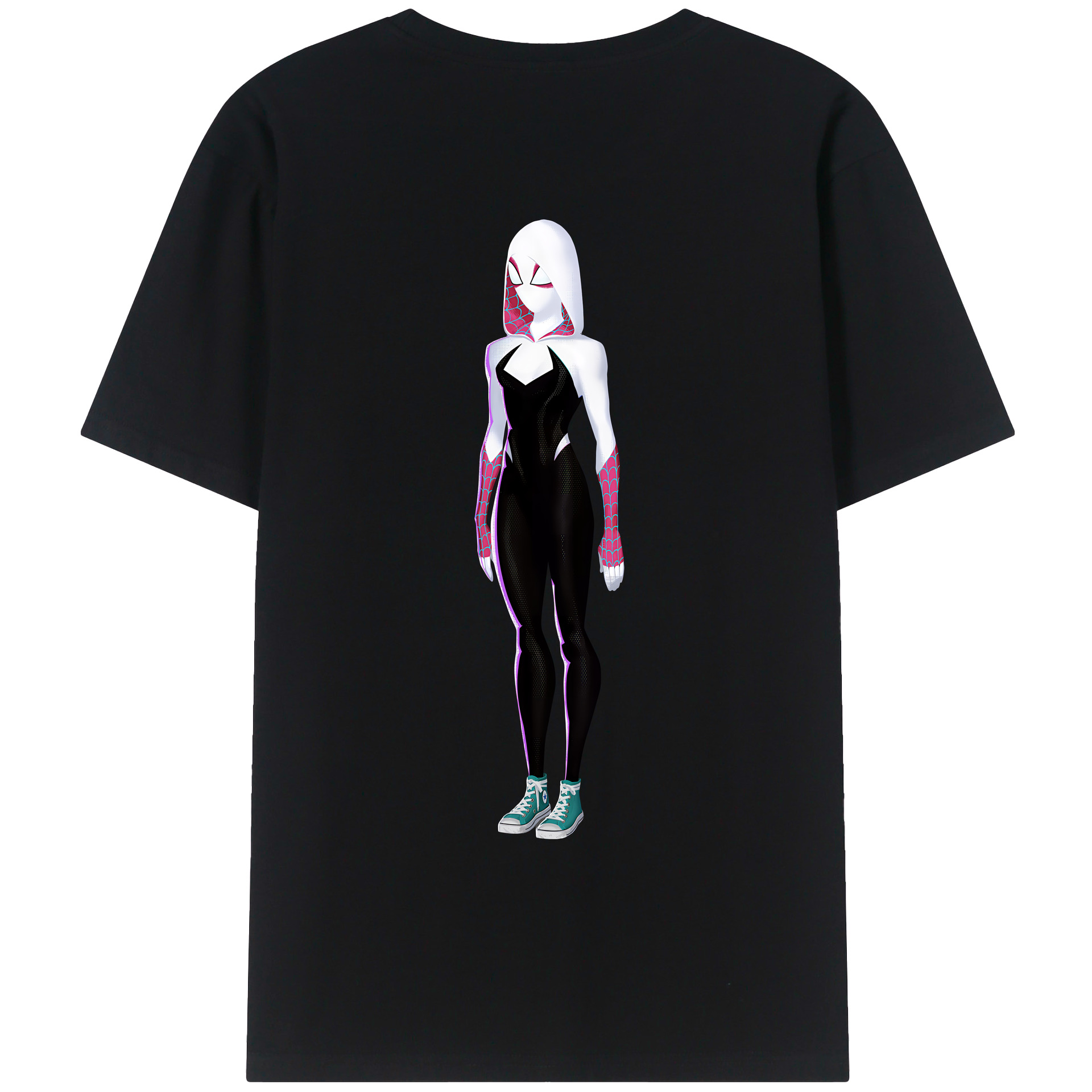 （画像用） Spider Man スパイダーマン 綿100％ メンズ半袖Tシャツ（バックプリント） 通気性