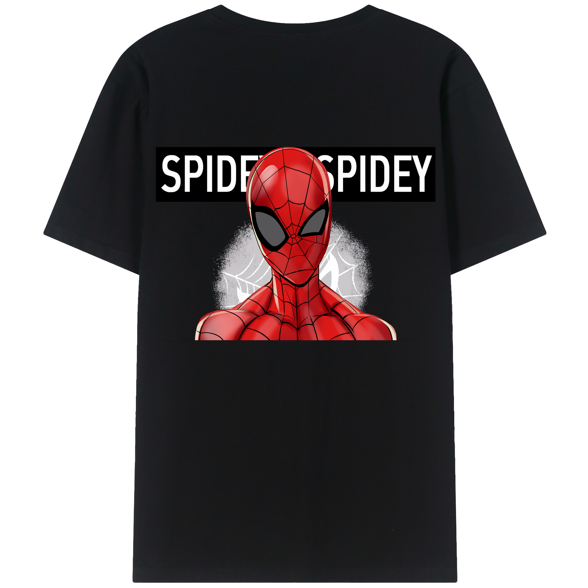 （画像用） Spider Man スパイダーマン 綿100％ メンズ半袖Tシャツ（バックプリント） 通気性