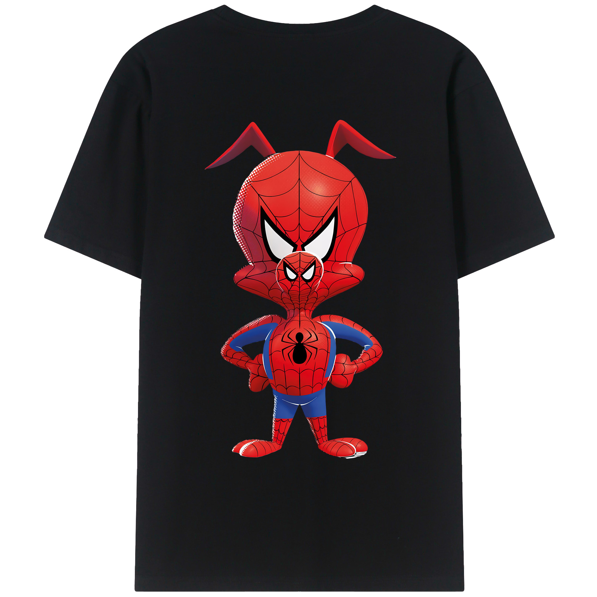 （画像用） Spider Man スパイダーマン 綿100％ メンズ半袖Tシャツ（バックプリント） 通気性