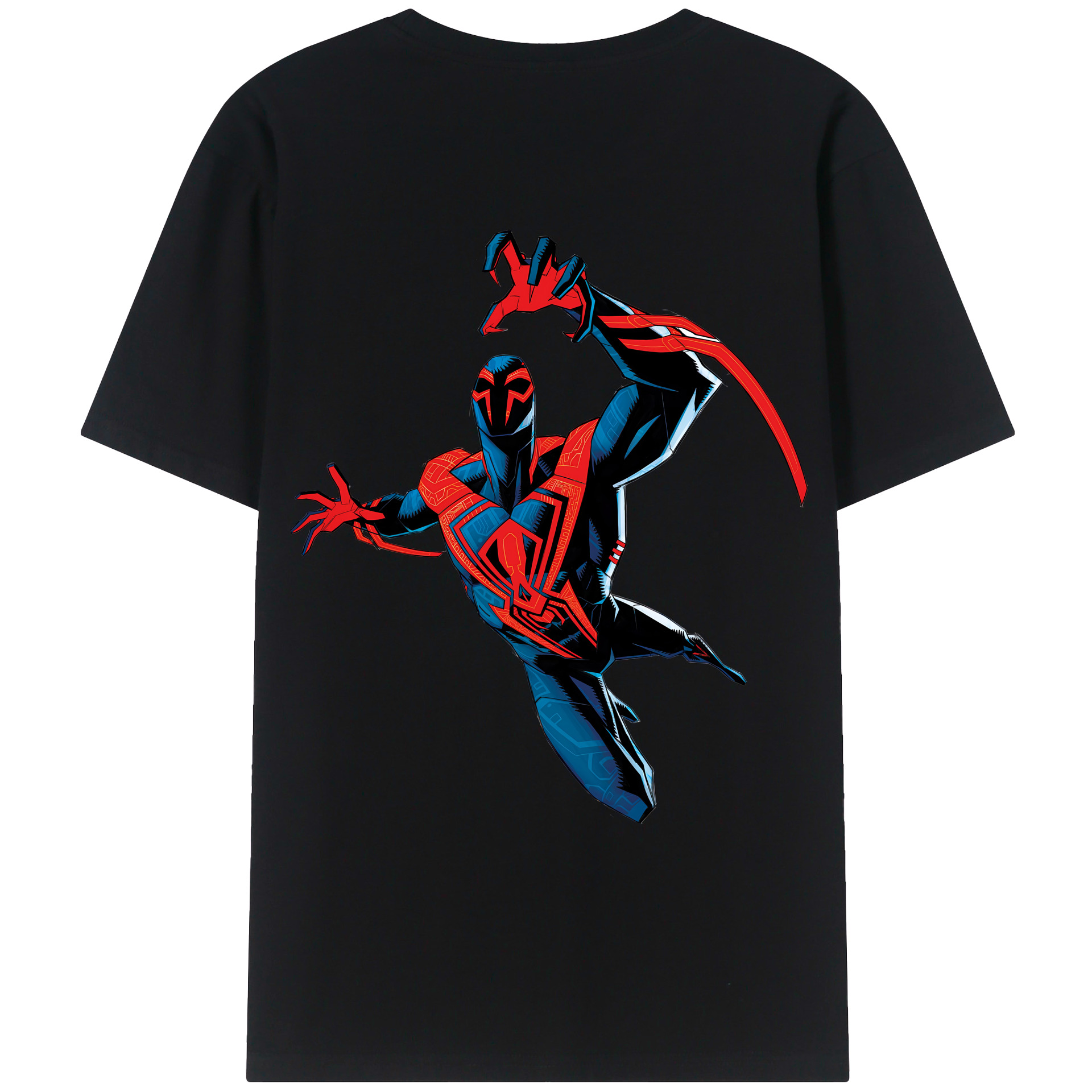 （画像用） Spider Man スパイダーマン 綿100％ メンズ半袖Tシャツ（バックプリント） 通気性