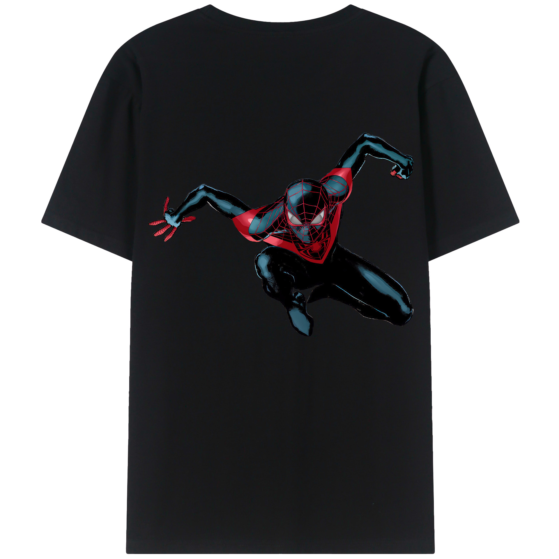 （画像用） Spider Man スパイダーマン 綿100％ メンズ半袖Tシャツ（バックプリント） 通気性