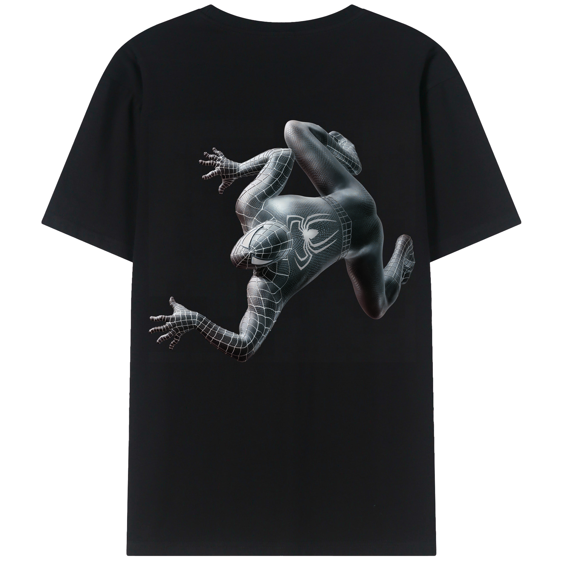 （画像用） Spider Man スパイダーマン 綿100％ メンズ半袖Tシャツ（バックプリント） 通気性