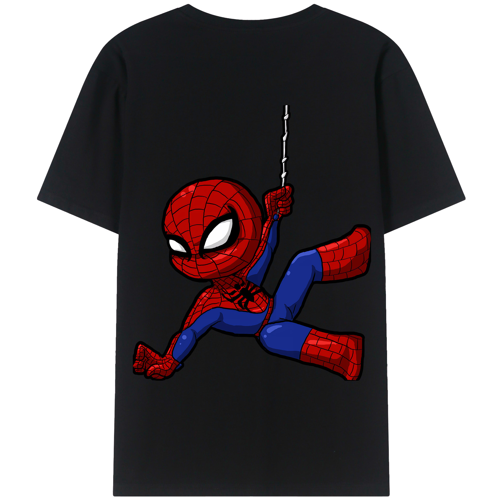 （画像用） Spider Man スパイダーマン 綿100％ メンズ半袖Tシャツ（バックプリント） 通気性
