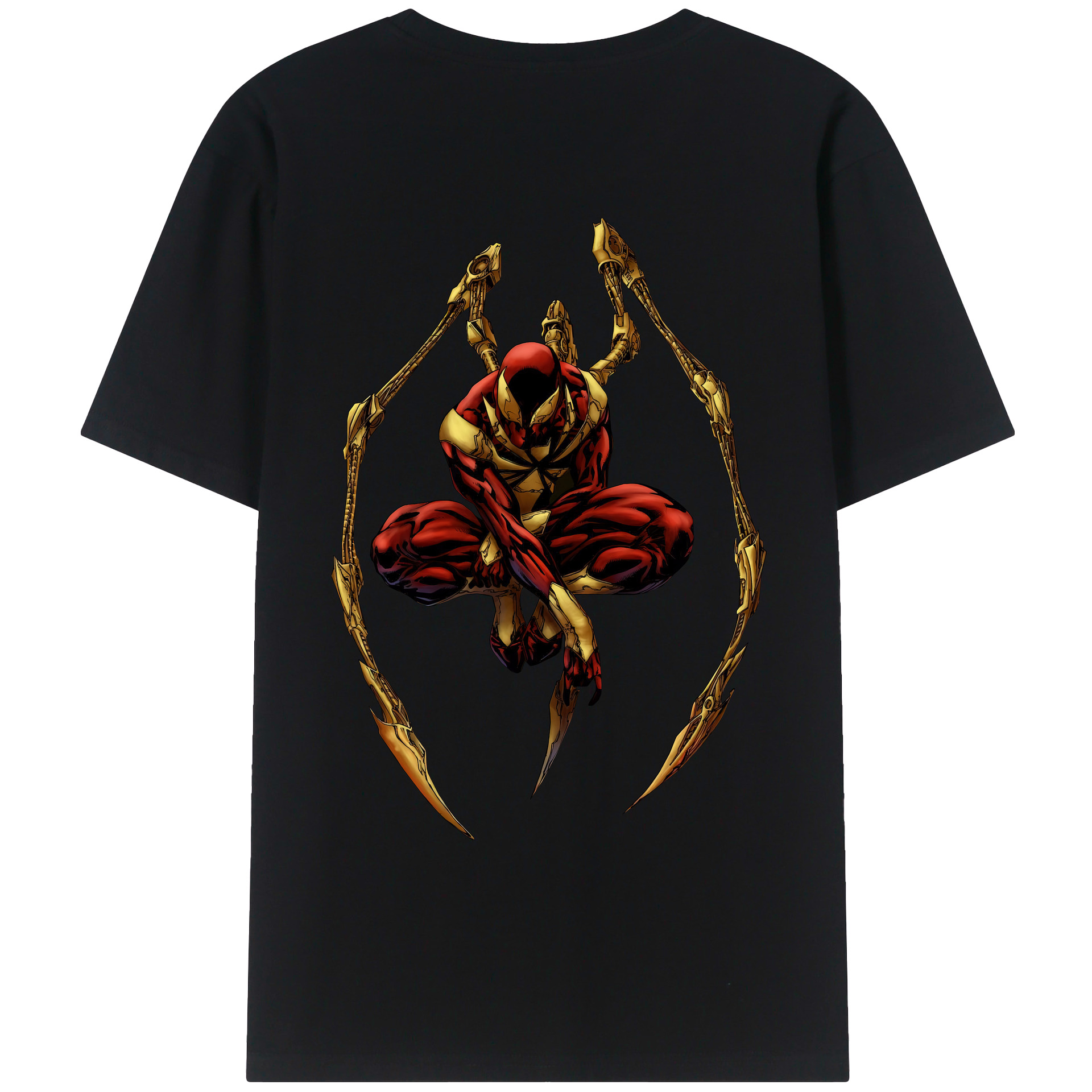 （画像用） Spider Man スパイダーマン 綿100％ メンズ半袖Tシャツ（バックプリント） 通気性