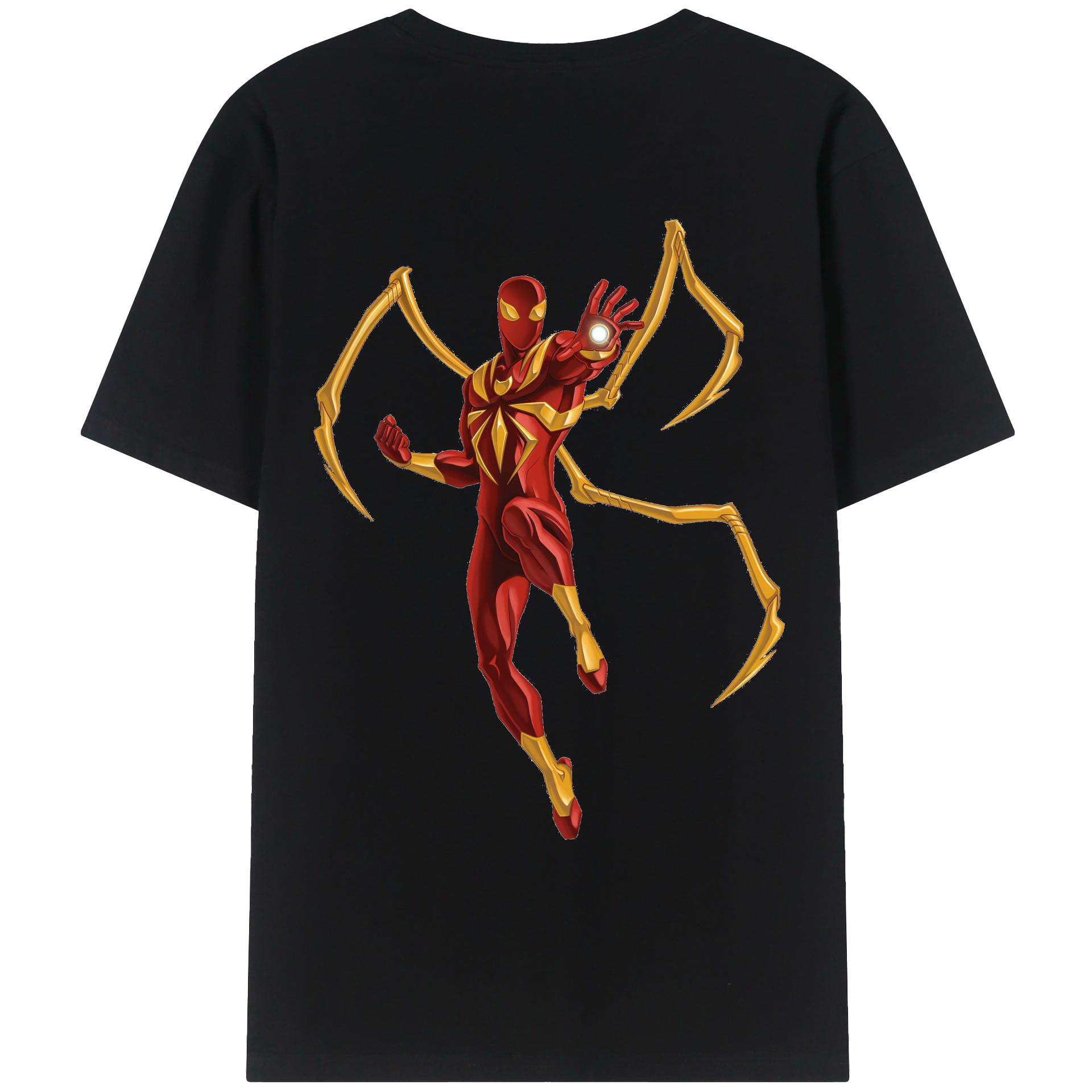 （画像用） Spider Man スパイダーマン 綿100％ メンズ半袖Tシャツ（バックプリント） 通気性