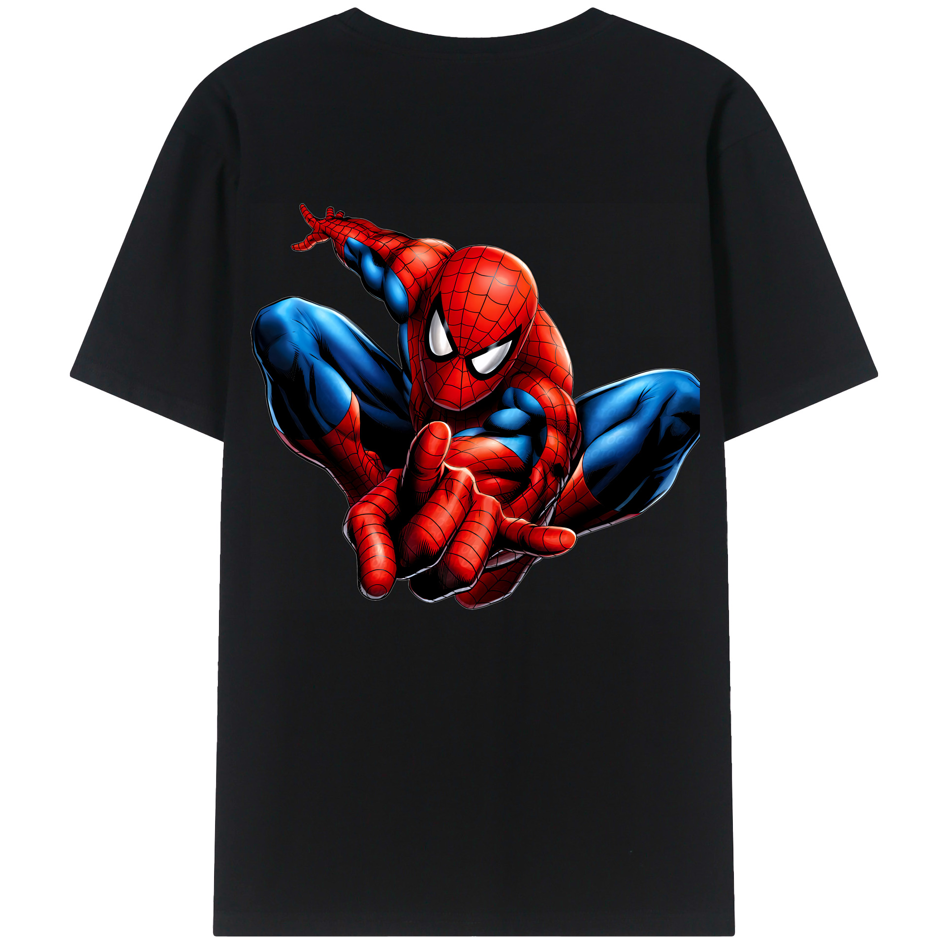 （画像用） Spider Man スパイダーマン 綿100％ メンズ半袖Tシャツ（バックプリント） 通気性