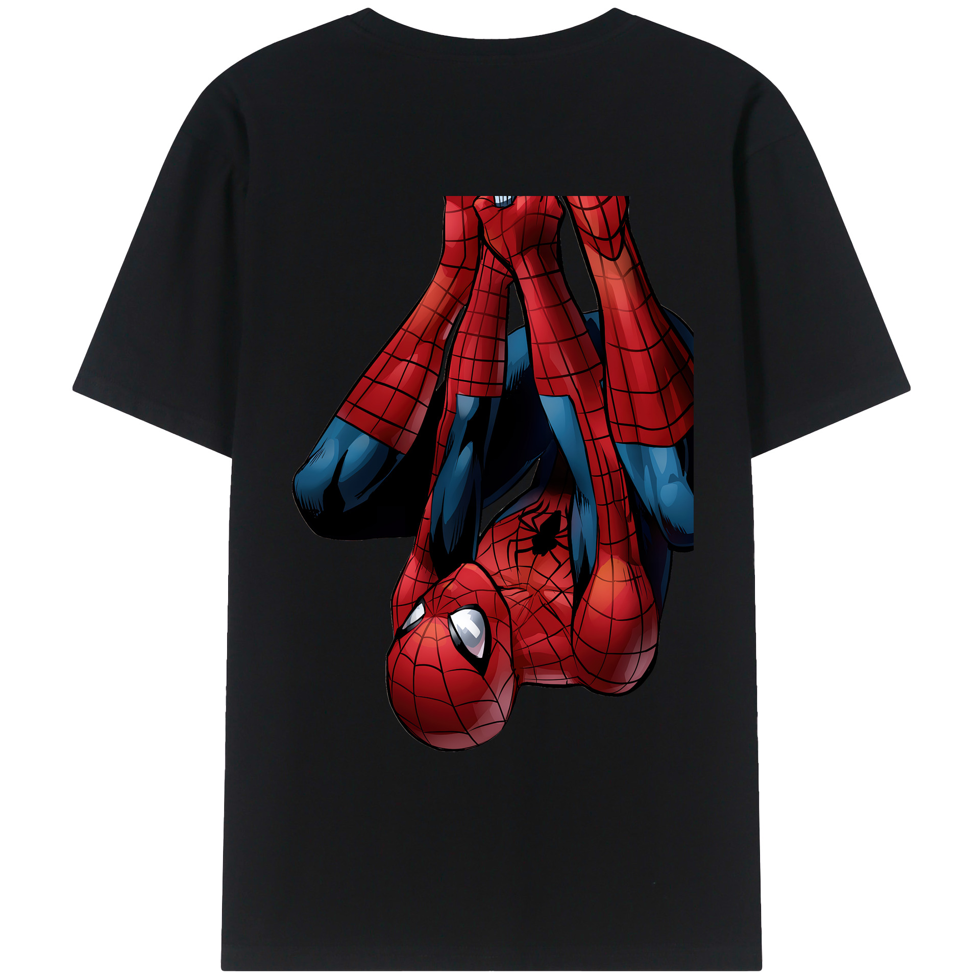 （画像用） Spider Man スパイダーマン 綿100％ メンズ半袖Tシャツ（バックプリント） 通気性