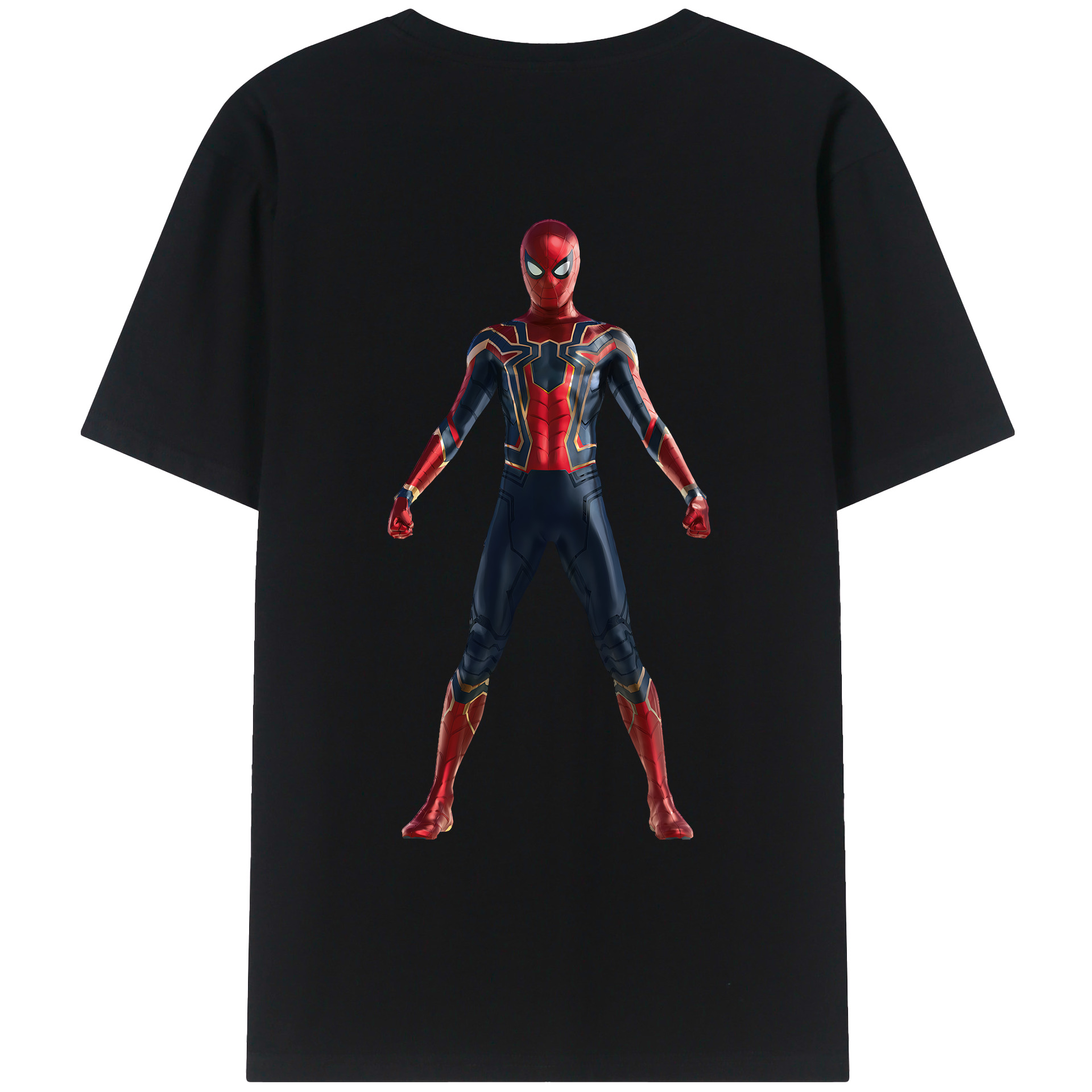 （画像用） Spider Man スパイダーマン 綿100％ メンズ半袖Tシャツ（バックプリント） 通気性