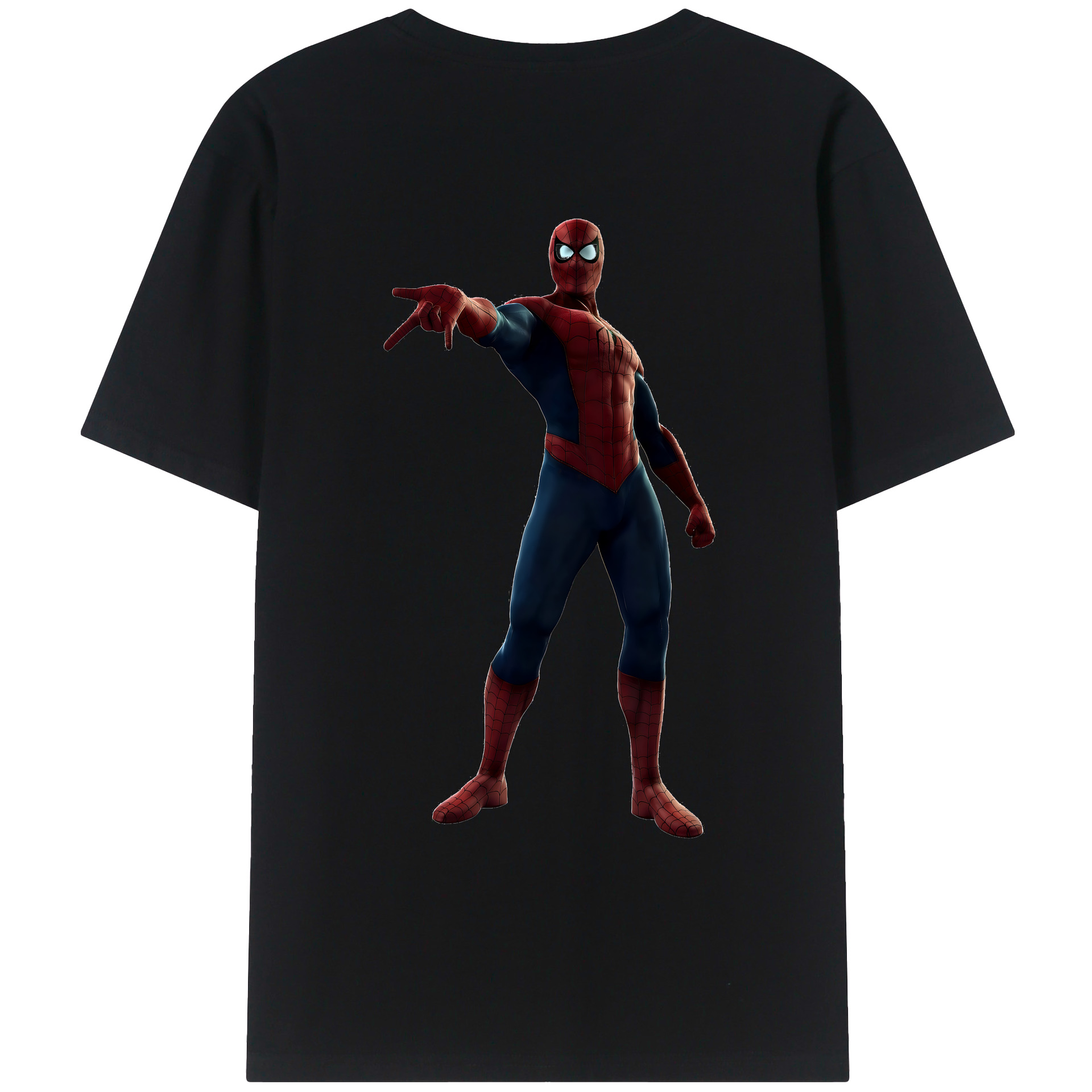 （画像用） Spider Man スパイダーマン 綿100％ メンズ半袖Tシャツ（バックプリント） 通気性