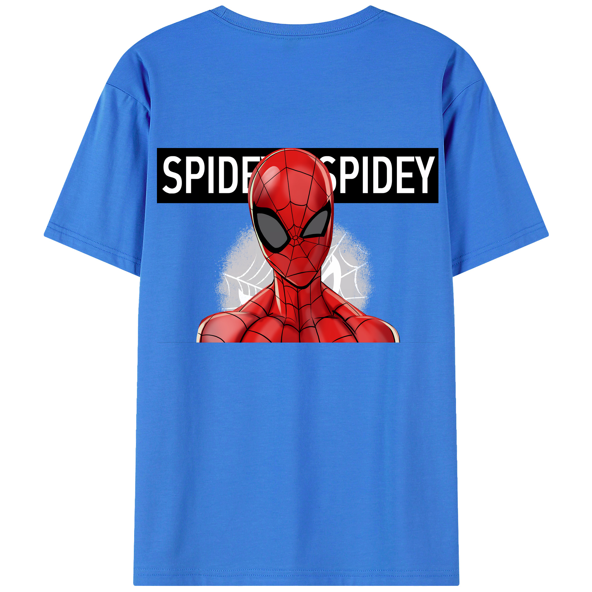 （画像用） Spider Man スパイダーマン 綿100％ メンズ半袖Tシャツ（バックプリント） 通気性