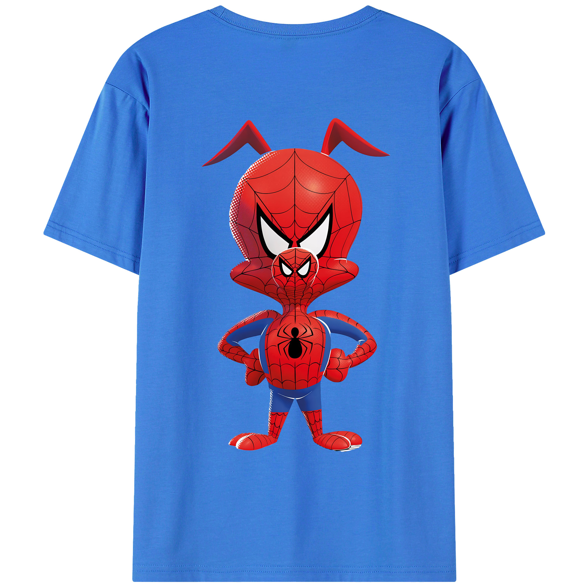 （画像用） Spider Man スパイダーマン 綿100％ メンズ半袖Tシャツ（バックプリント） 通気性