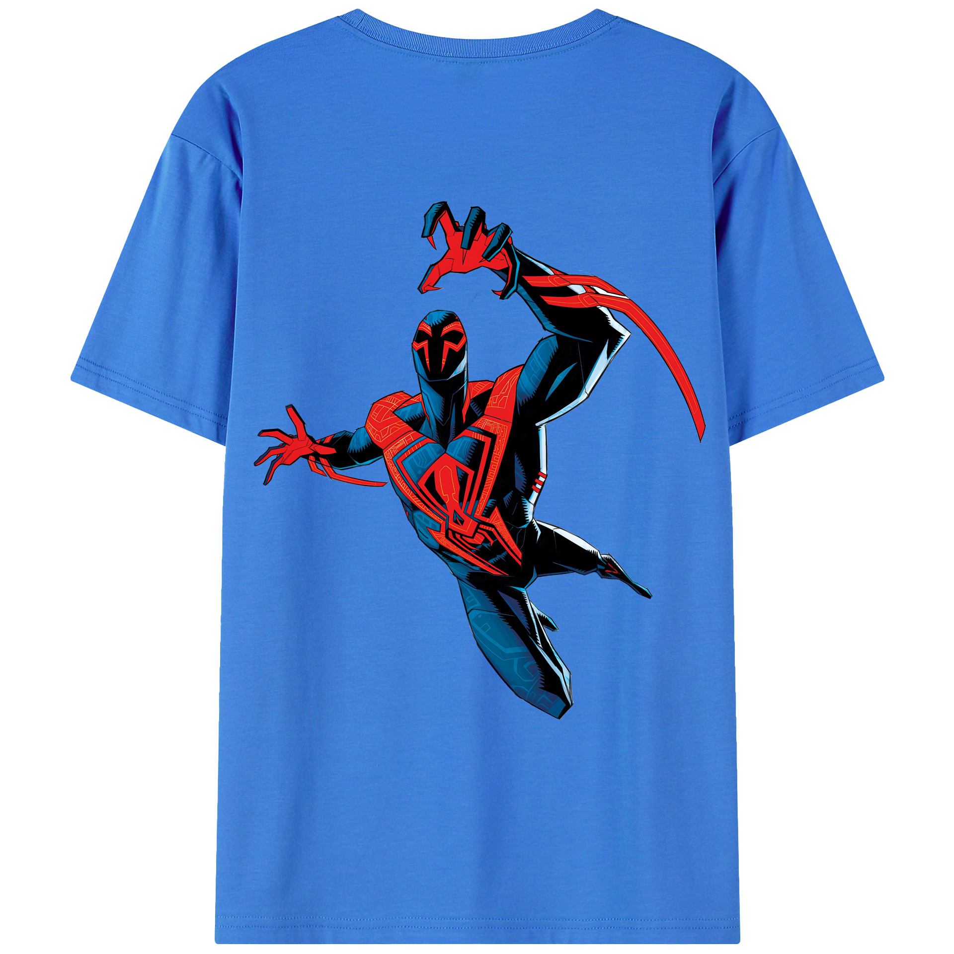 （画像用） Spider Man スパイダーマン 綿100％ メンズ半袖Tシャツ（バックプリント） 通気性