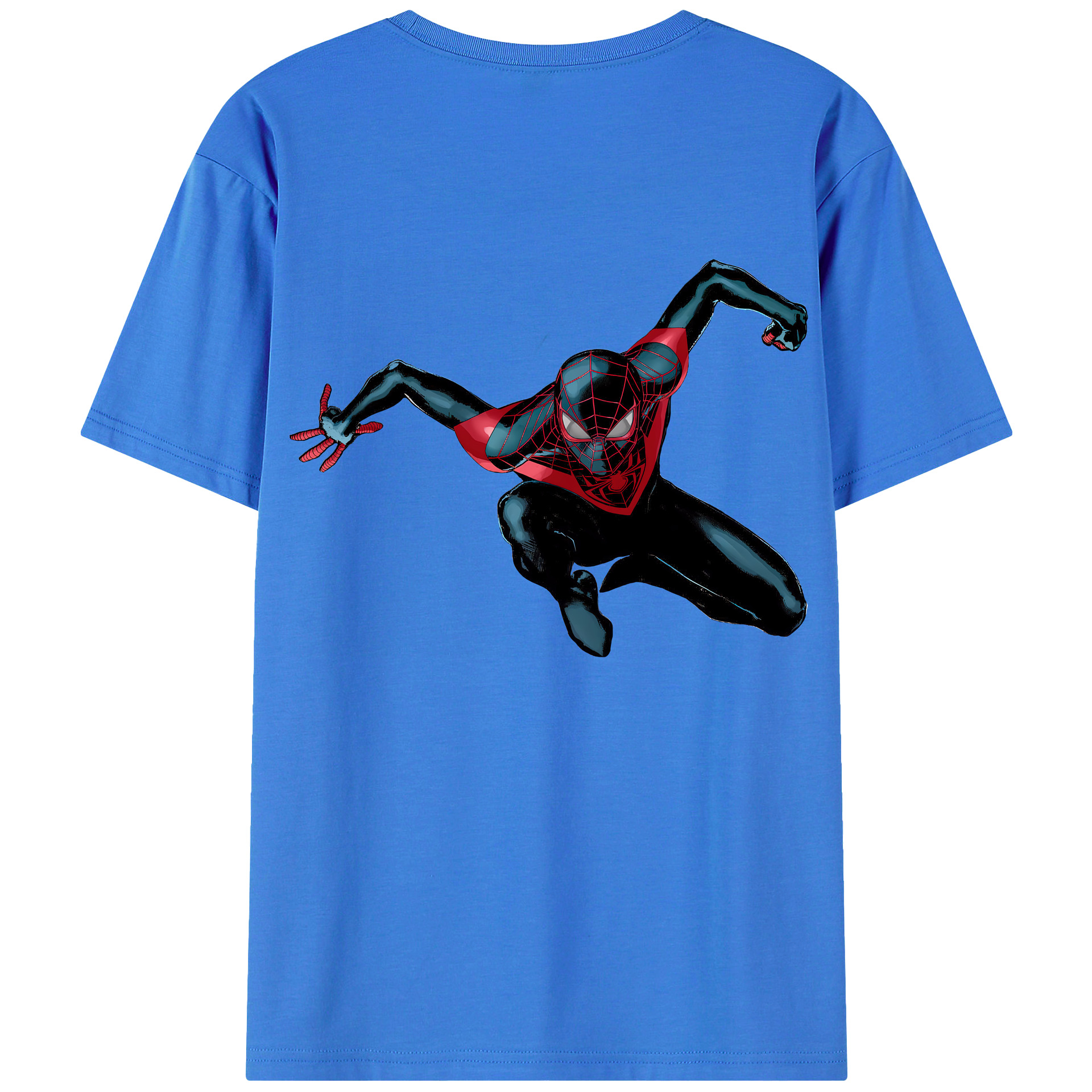 （画像用） Spider Man スパイダーマン 綿100％ メンズ半袖Tシャツ（バックプリント） 通気性
