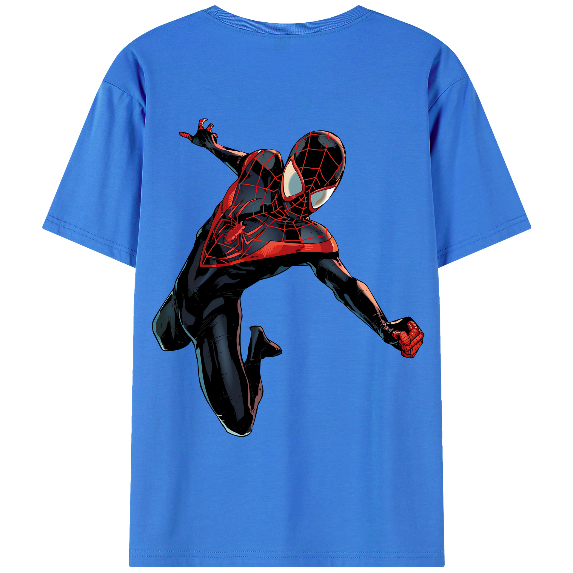（画像用） Spider Man スパイダーマン 綿100％ メンズ半袖Tシャツ（バックプリント） 通気性