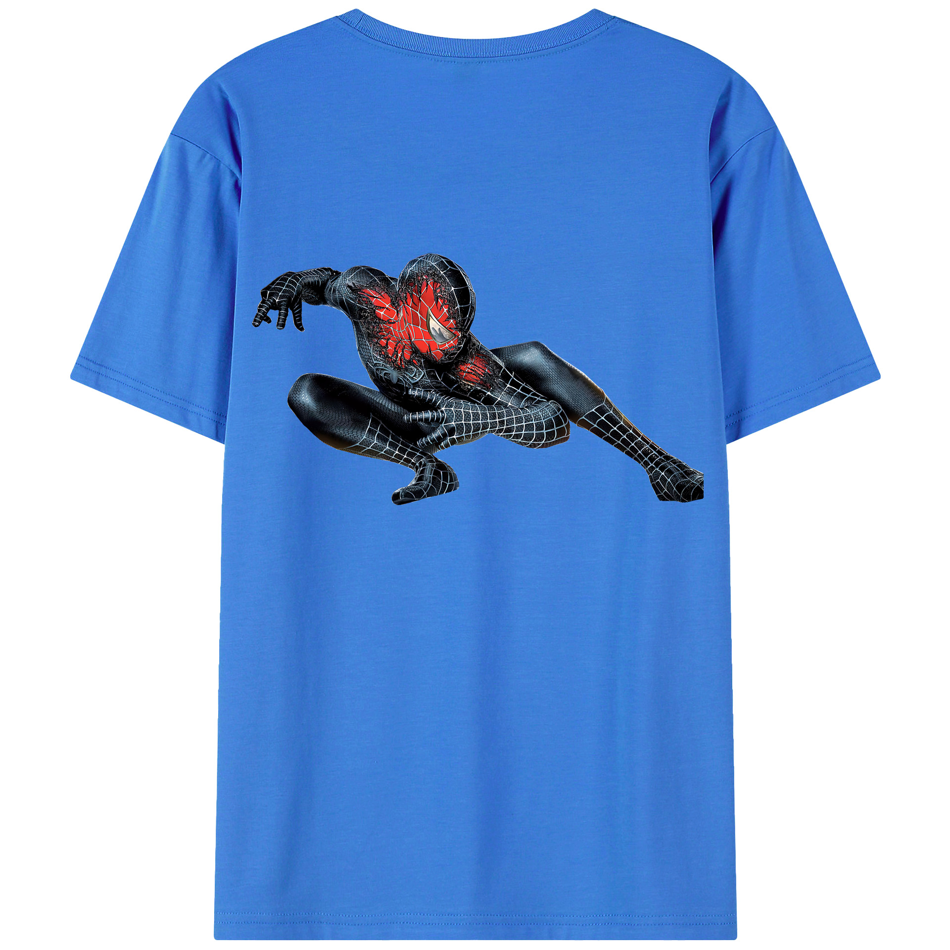 （画像用） Spider Man スパイダーマン 綿100％ メンズ半袖Tシャツ（バックプリント） 通気性