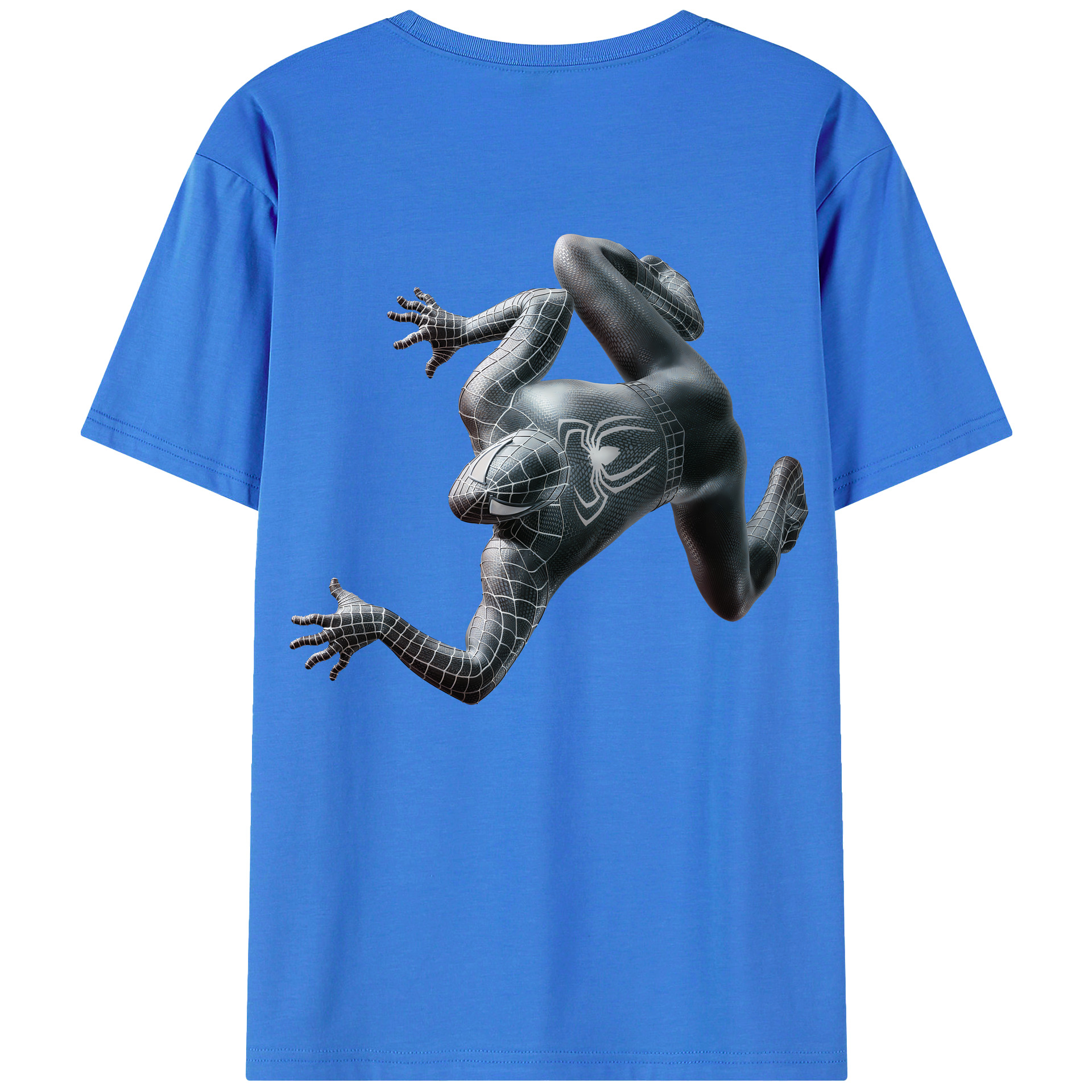 （画像用） Spider Man スパイダーマン 綿100％ メンズ半袖Tシャツ（バックプリント） 通気性