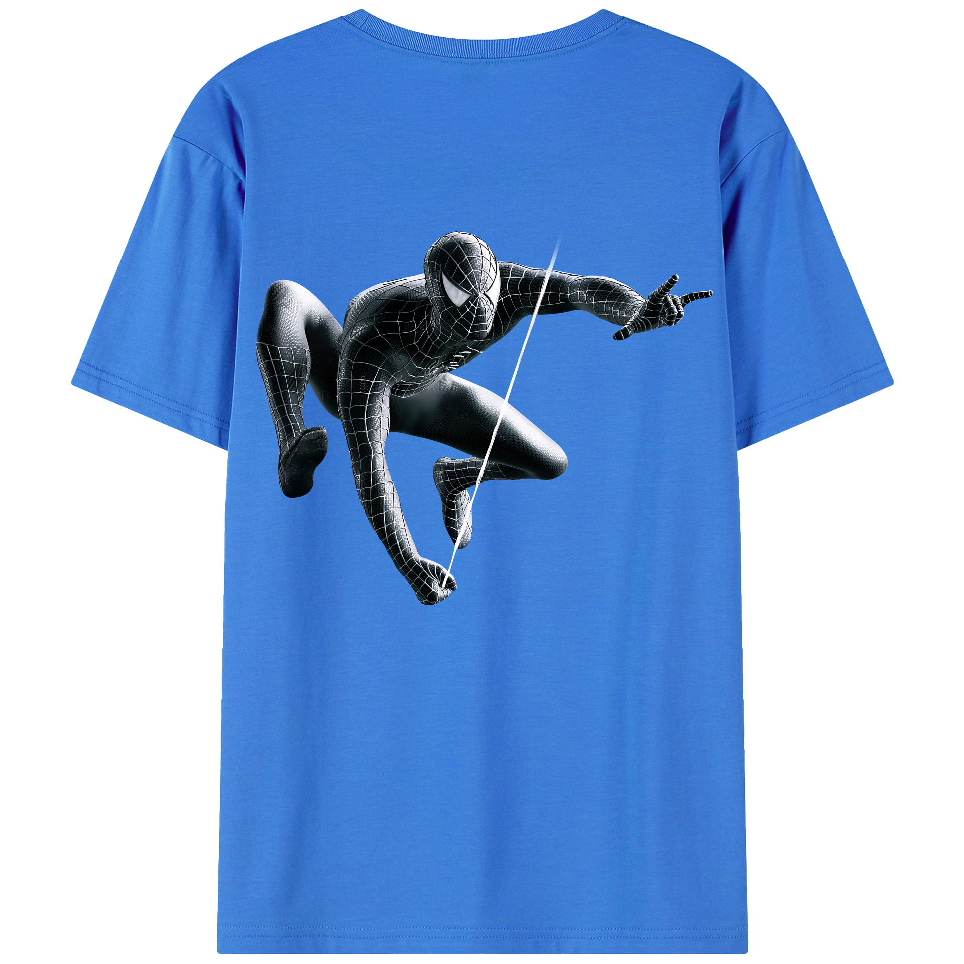 （画像用） Spider Man スパイダーマン 綿100％ メンズ半袖Tシャツ（バックプリント） 通気性