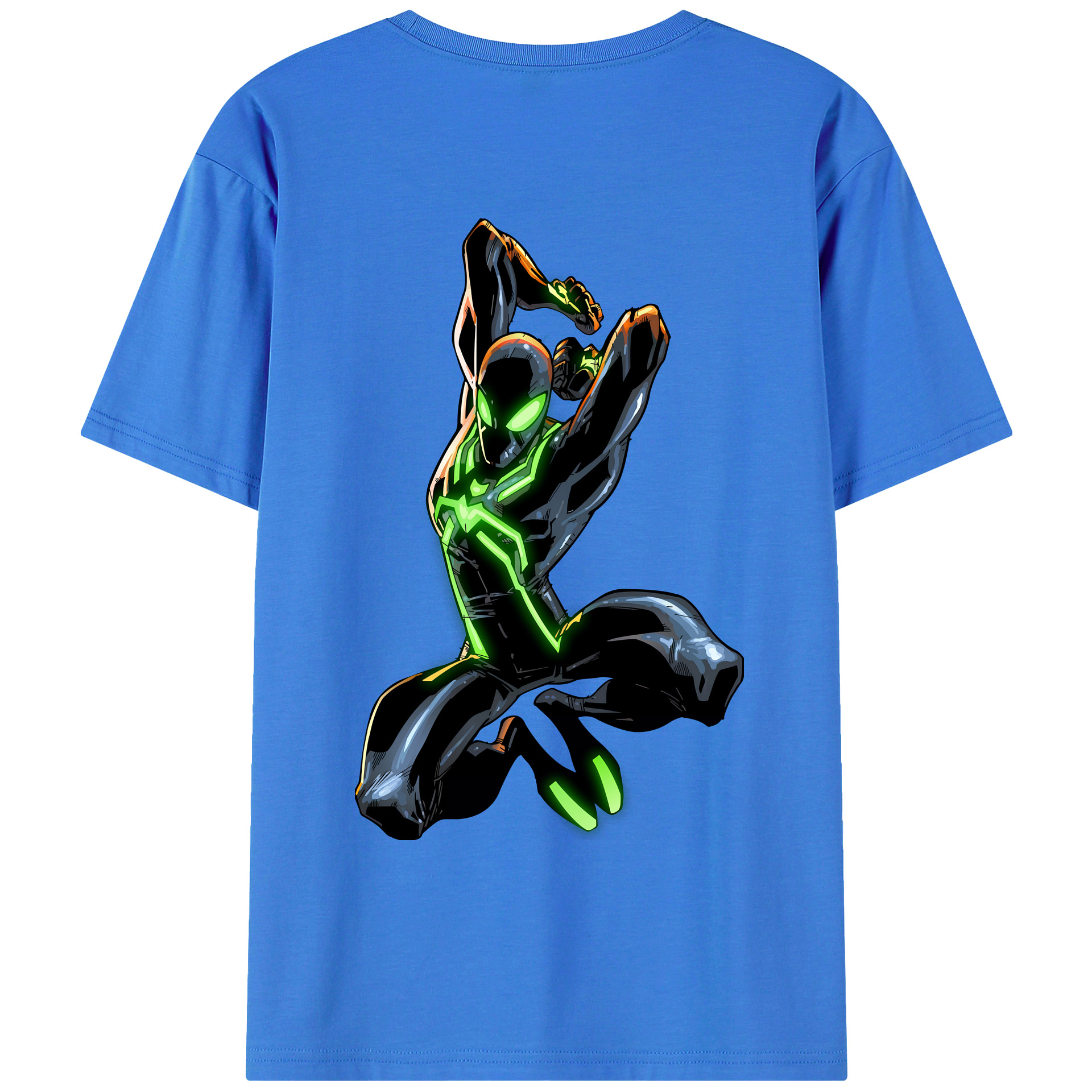 （画像用） Spider Man スパイダーマン 綿100％ メンズ半袖Tシャツ（バックプリント） 通気性