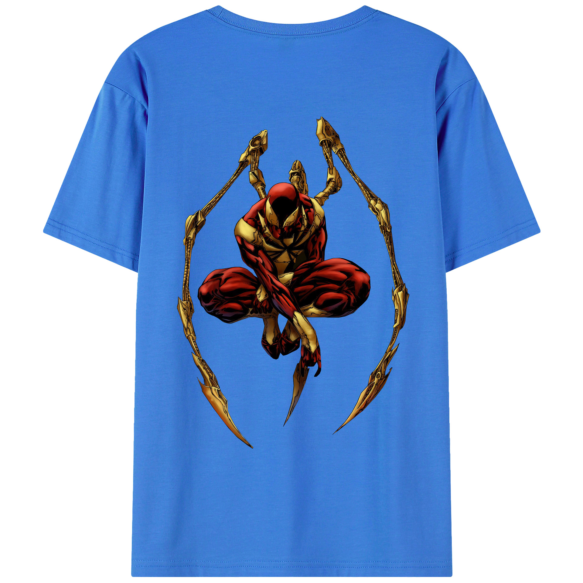 （画像用） Spider Man スパイダーマン 綿100％ メンズ半袖Tシャツ（バックプリント） 通気性