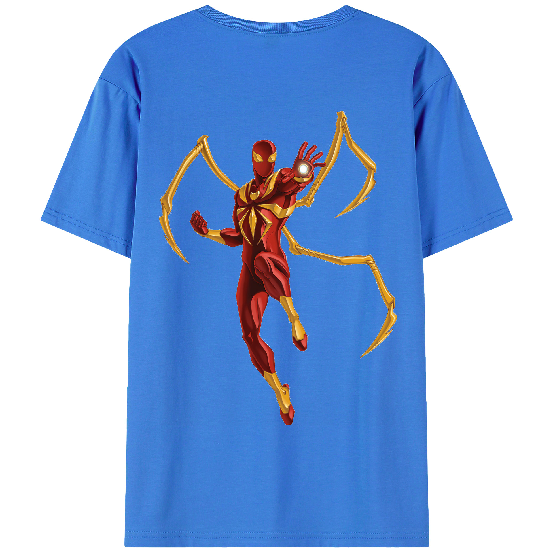 （画像用） Spider Man スパイダーマン 綿100％ メンズ半袖Tシャツ（バックプリント） 通気性