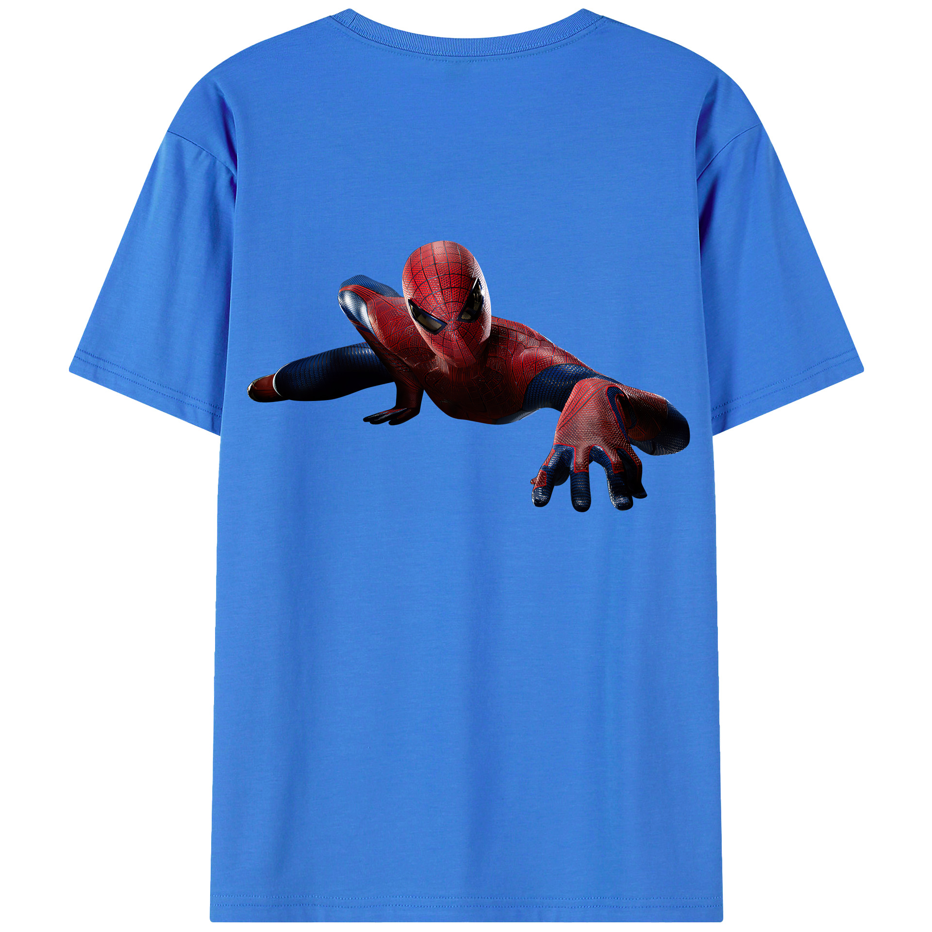 （画像用） Spider Man スパイダーマン 綿100％ メンズ半袖Tシャツ（バックプリント） 通気性