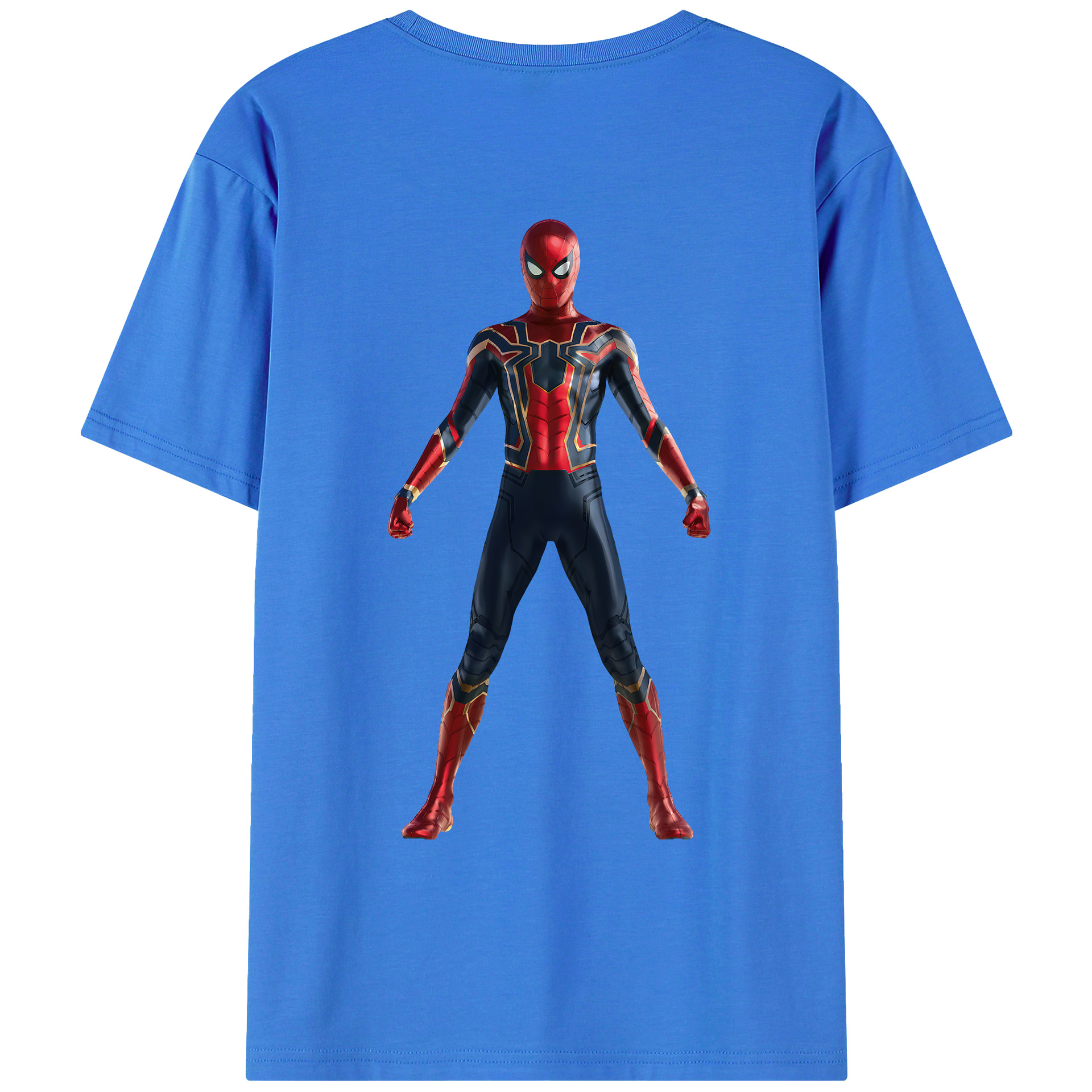 （画像用） Spider Man スパイダーマン 綿100％ メンズ半袖Tシャツ（バックプリント） 通気性