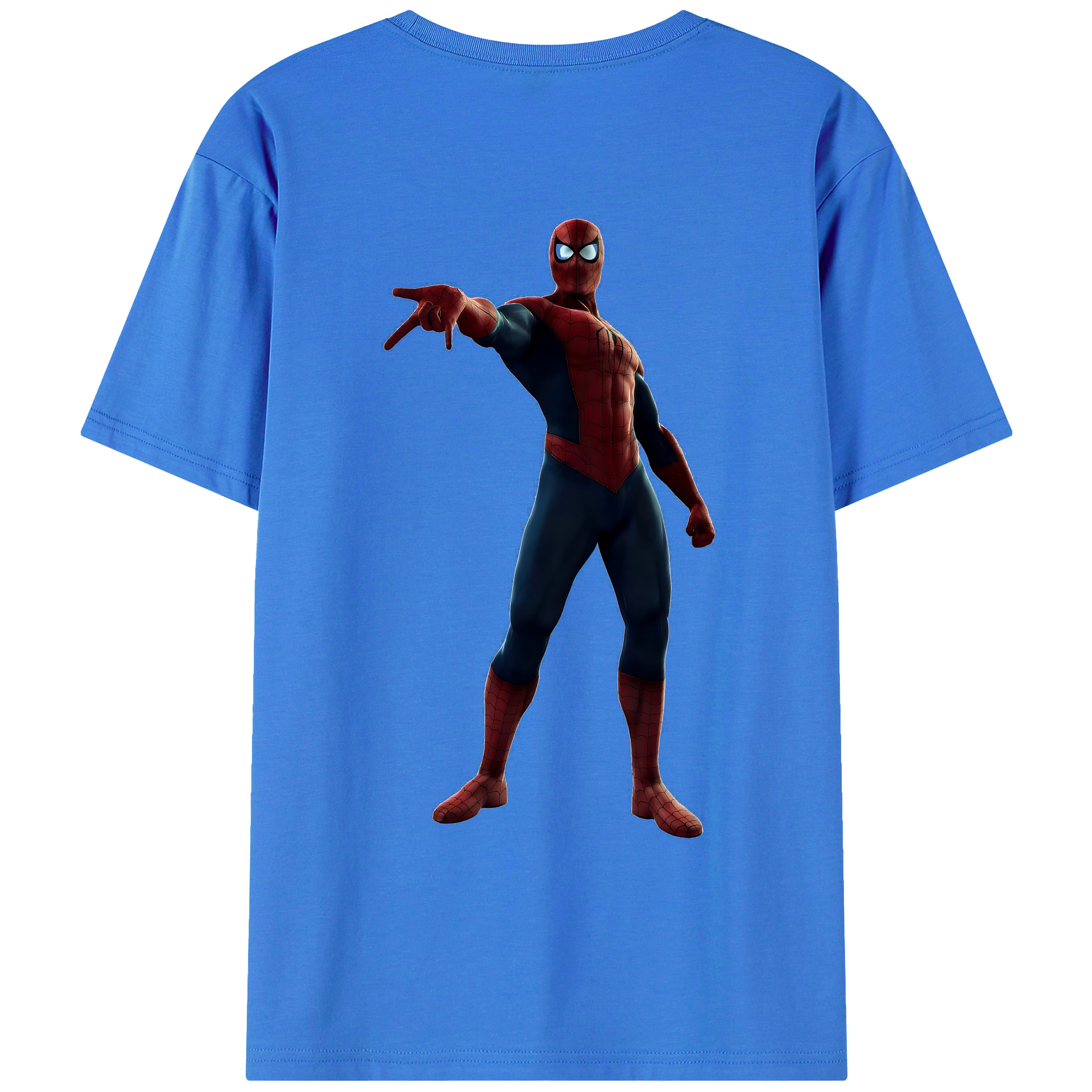 （画像用） Spider Man スパイダーマン 綿100％ メンズ半袖Tシャツ（バックプリント） 通気性