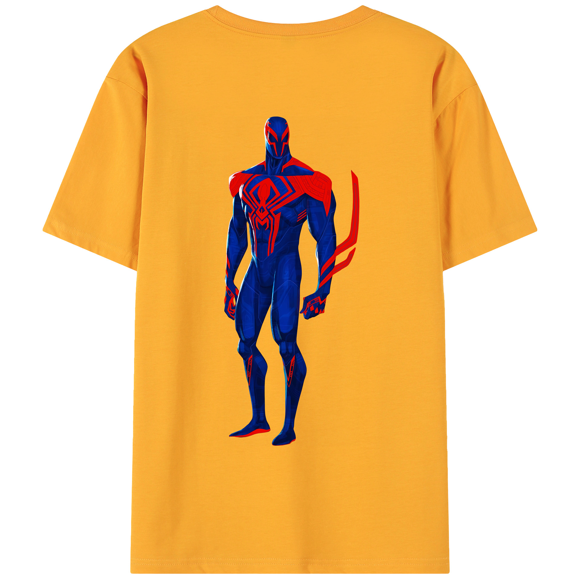 （画像用） Spider Man スパイダーマン 綿100％ メンズ半袖Tシャツ（バックプリント） 通気性