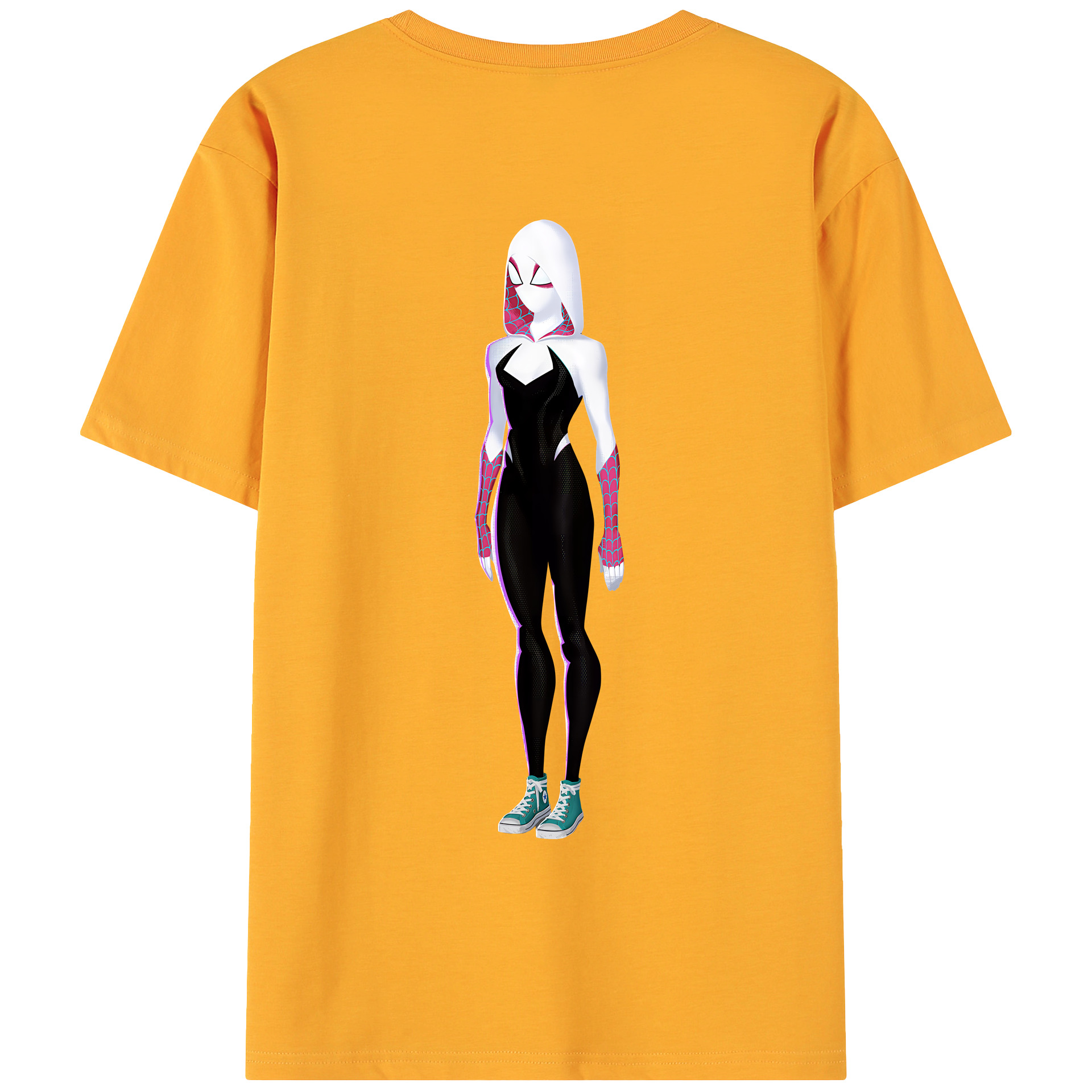 （画像用） Spider Man スパイダーマン 綿100％ メンズ半袖Tシャツ（バックプリント） 通気性