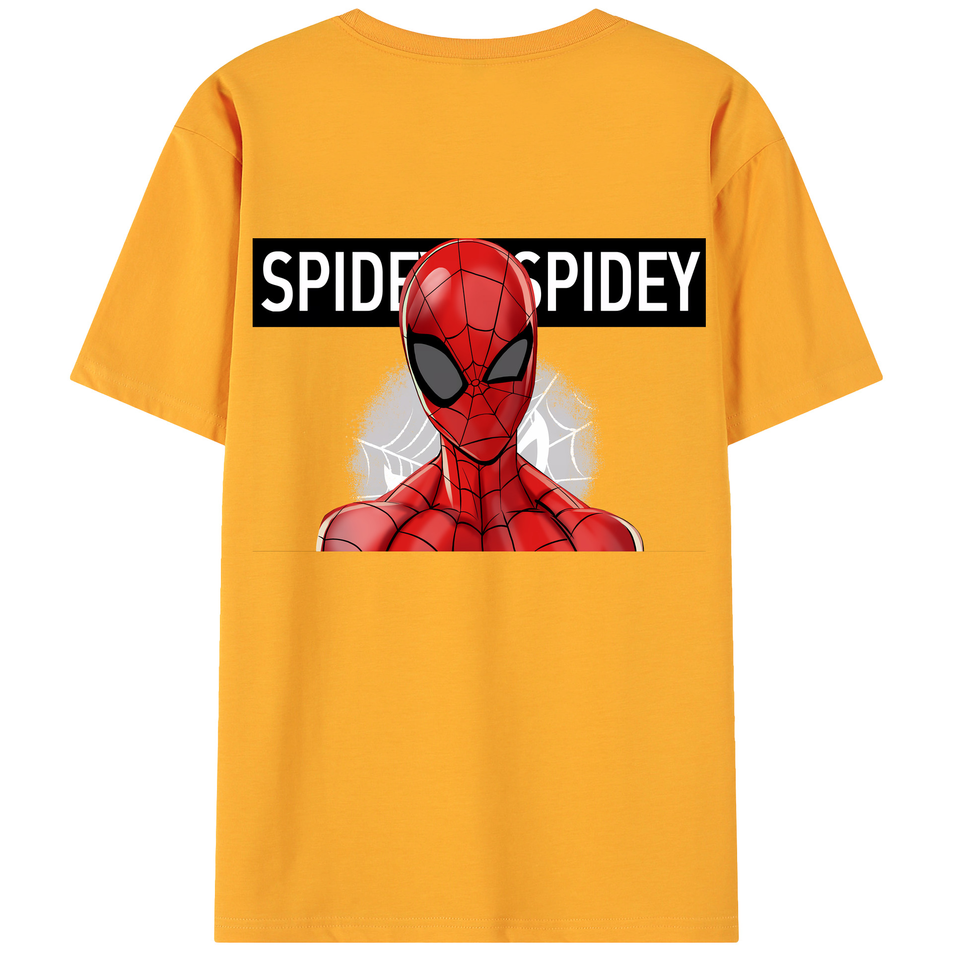 （画像用） Spider Man スパイダーマン 綿100％ メンズ半袖Tシャツ（バックプリント） 通気性