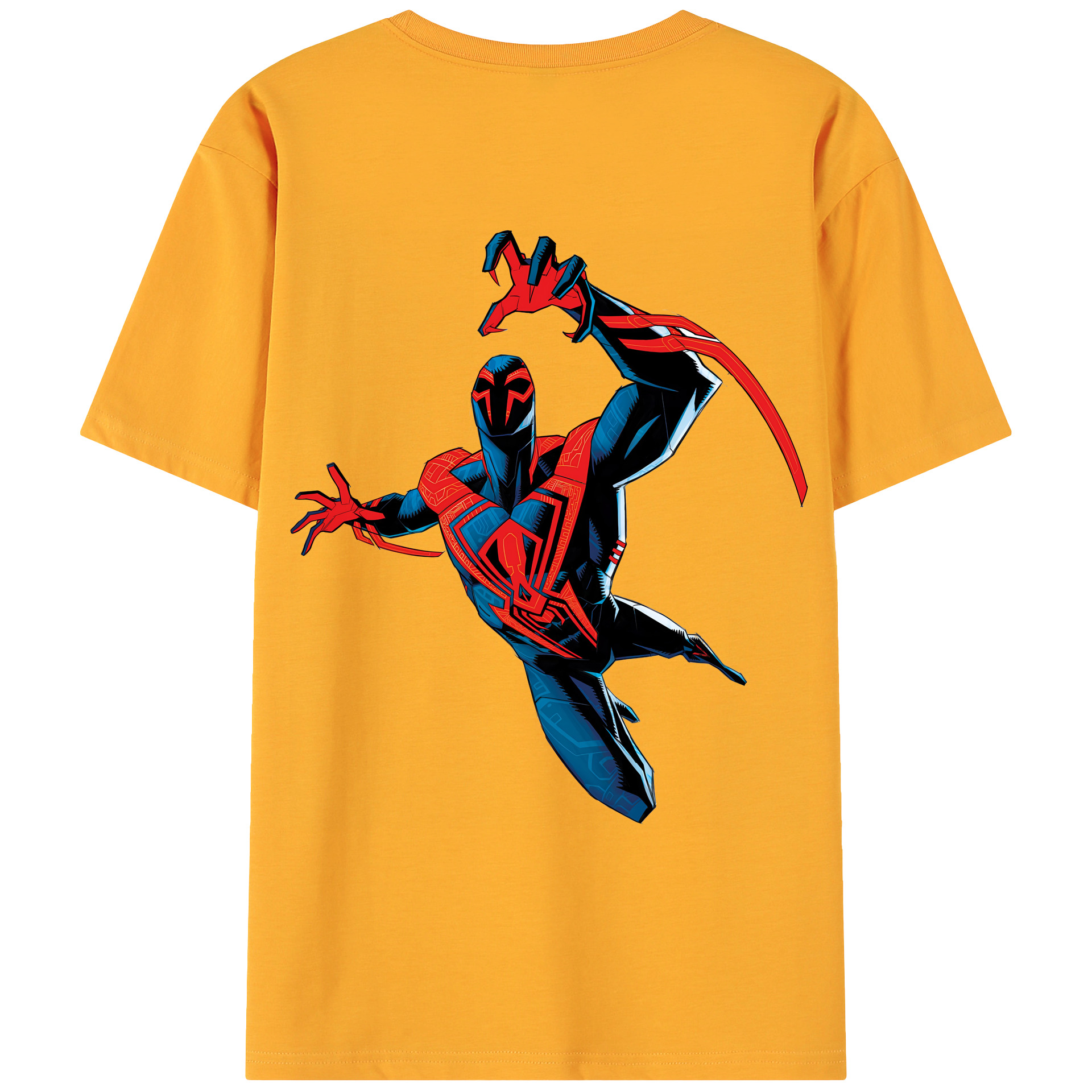 （画像用） Spider Man スパイダーマン 綿100％ メンズ半袖Tシャツ（バックプリント） 通気性