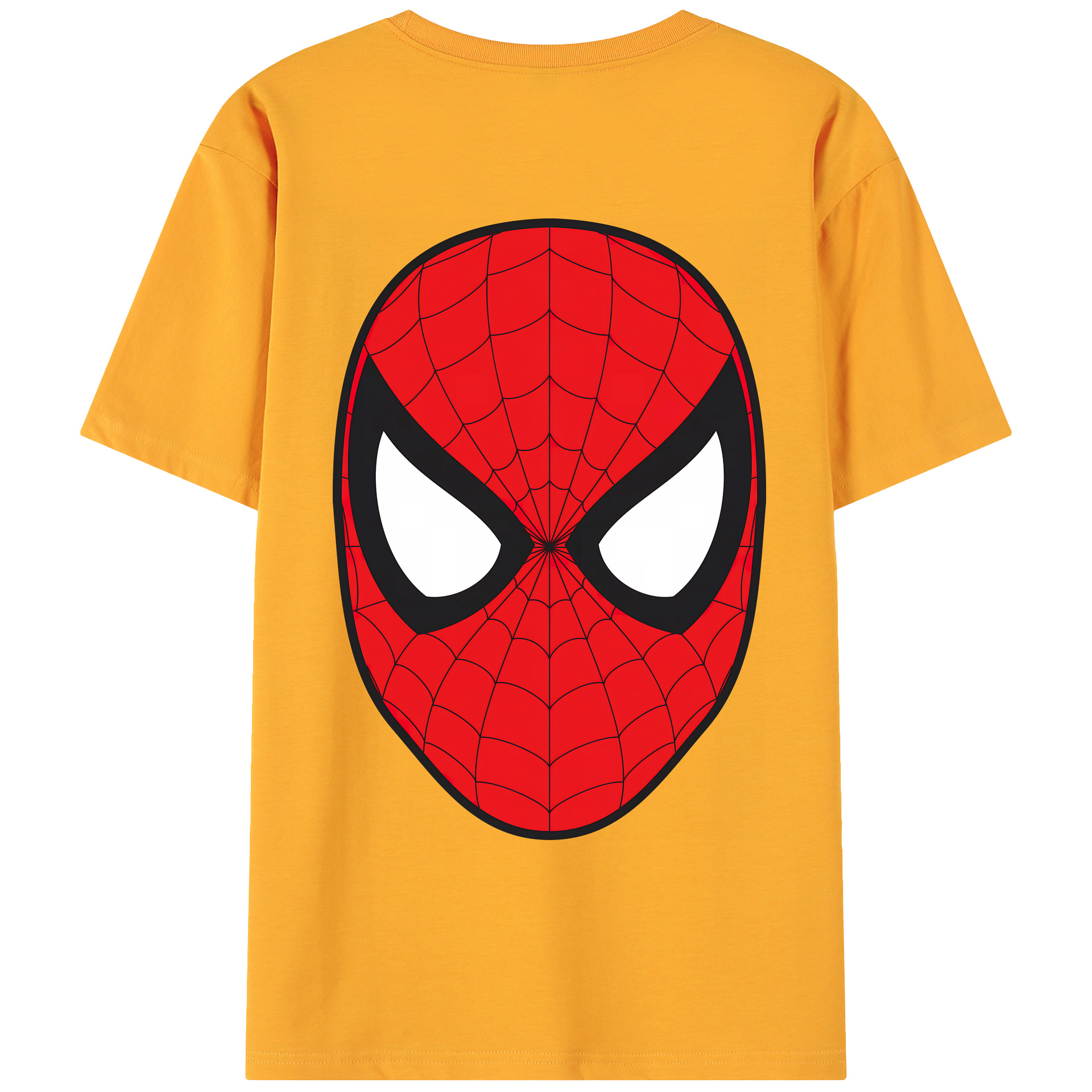 （画像用） Spider Man スパイダーマン 綿100％ メンズ半袖Tシャツ（バックプリント） 通気性