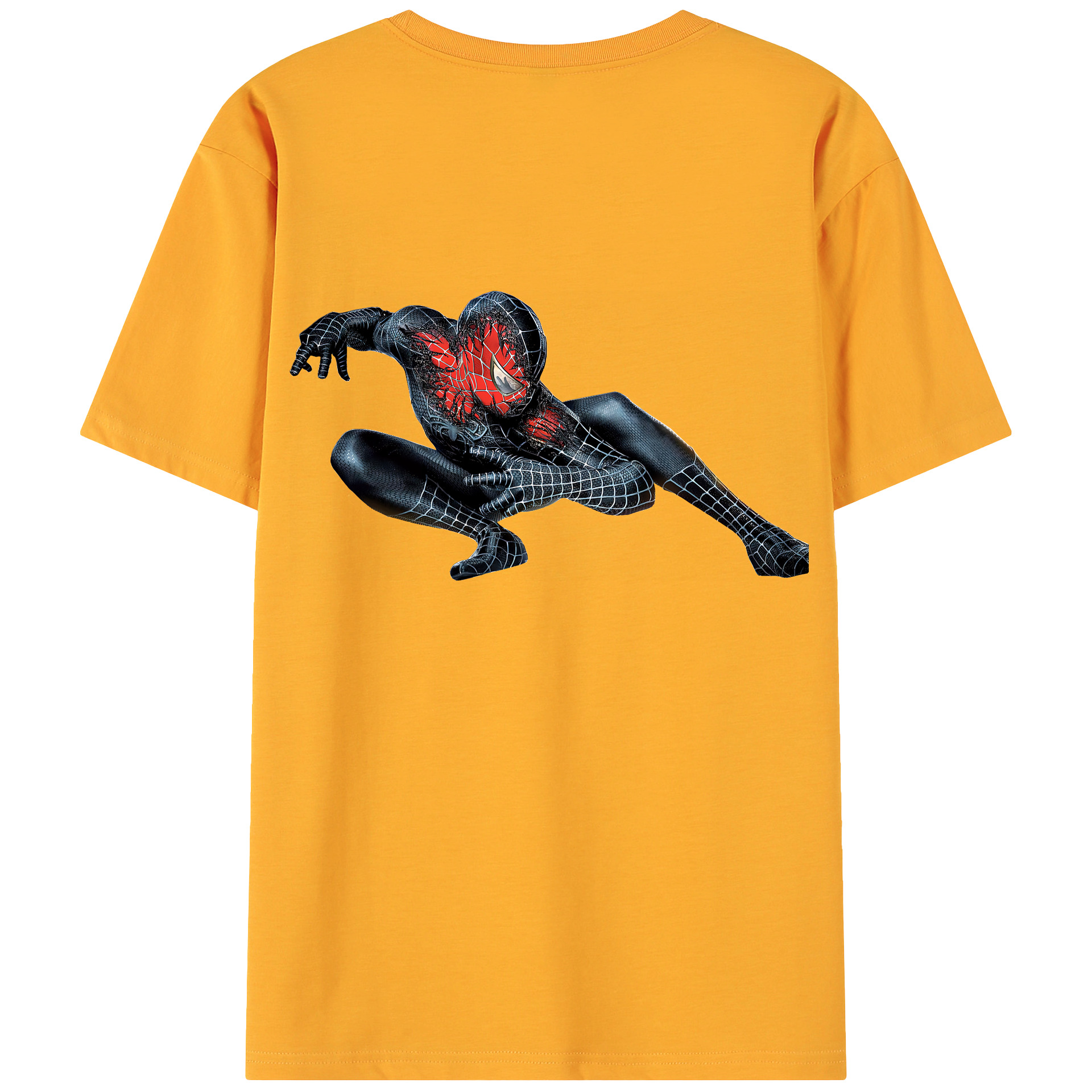 （画像用） Spider Man スパイダーマン 綿100％ メンズ半袖Tシャツ（バックプリント） 通気性