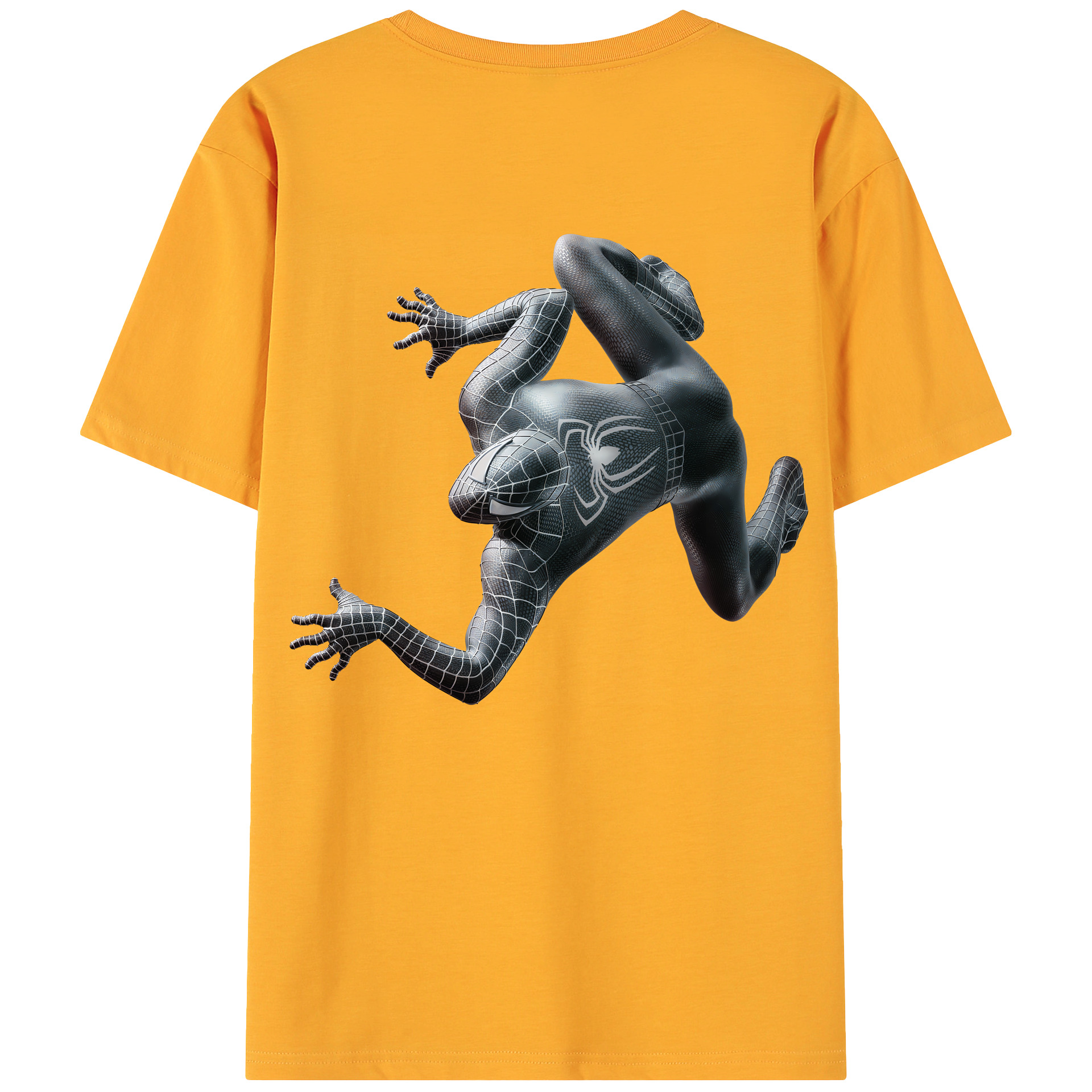 （画像用） Spider Man スパイダーマン 綿100％ メンズ半袖Tシャツ（バックプリント） 通気性